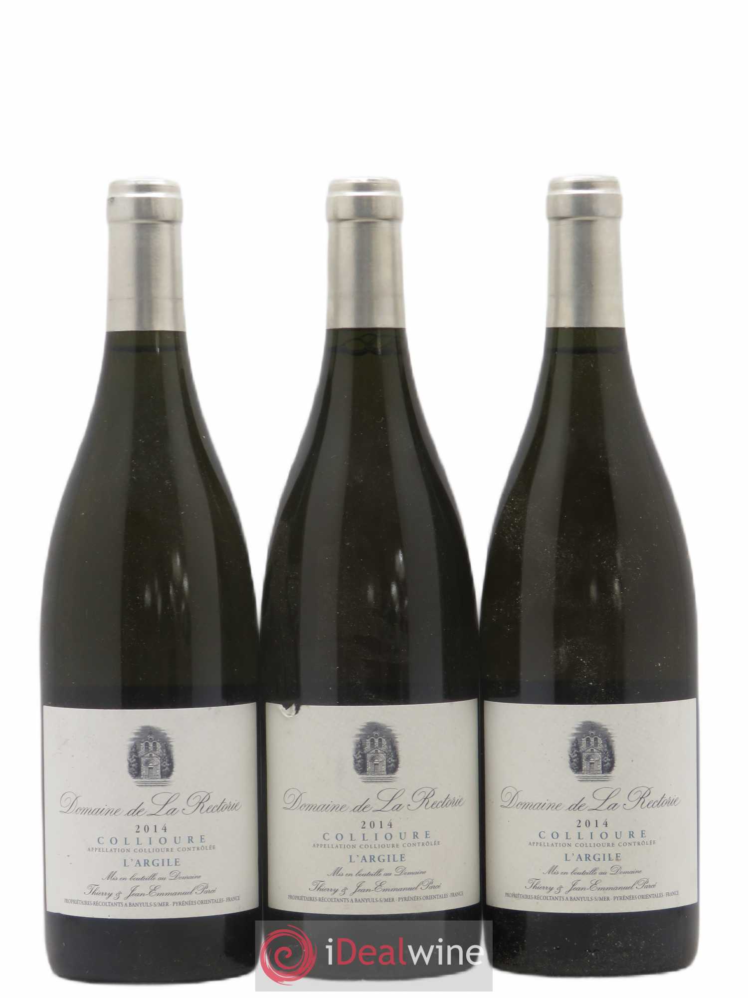 Collioure La Rectorie (Domaine de) L'Argile Thierry et Jean Emmanuel Parcé 2014 - Lot de 3 bouteilles - 0