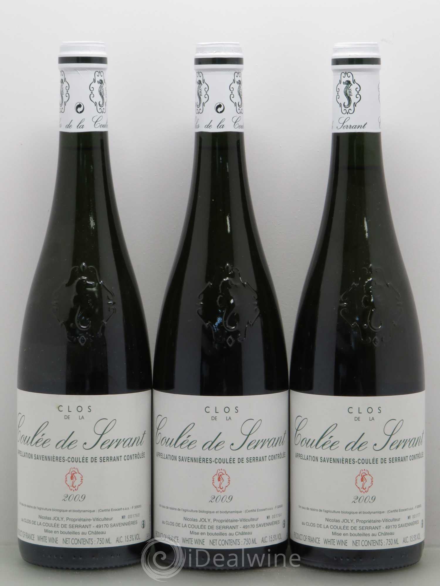 Savennières Clos de la Coulée de Serrant Vignobles de la Coulée de Serrant - Nicolas Joly 2009 - Lot de 6 bouteilles - 1