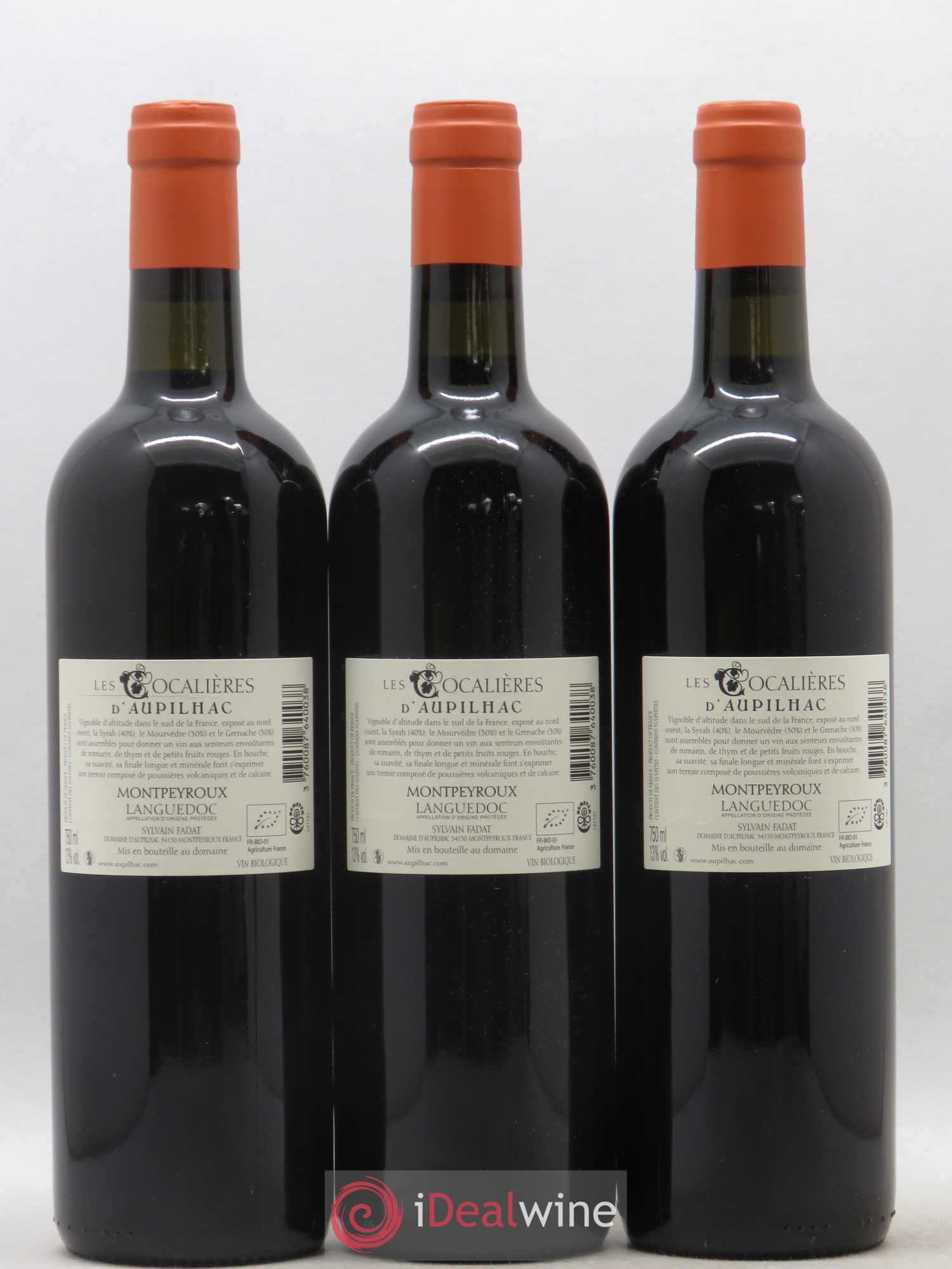 Coteaux du Languedoc Aupilhac (Domaine d') Les Cocalières 2014 - Lot de 3 bouteilles - 1