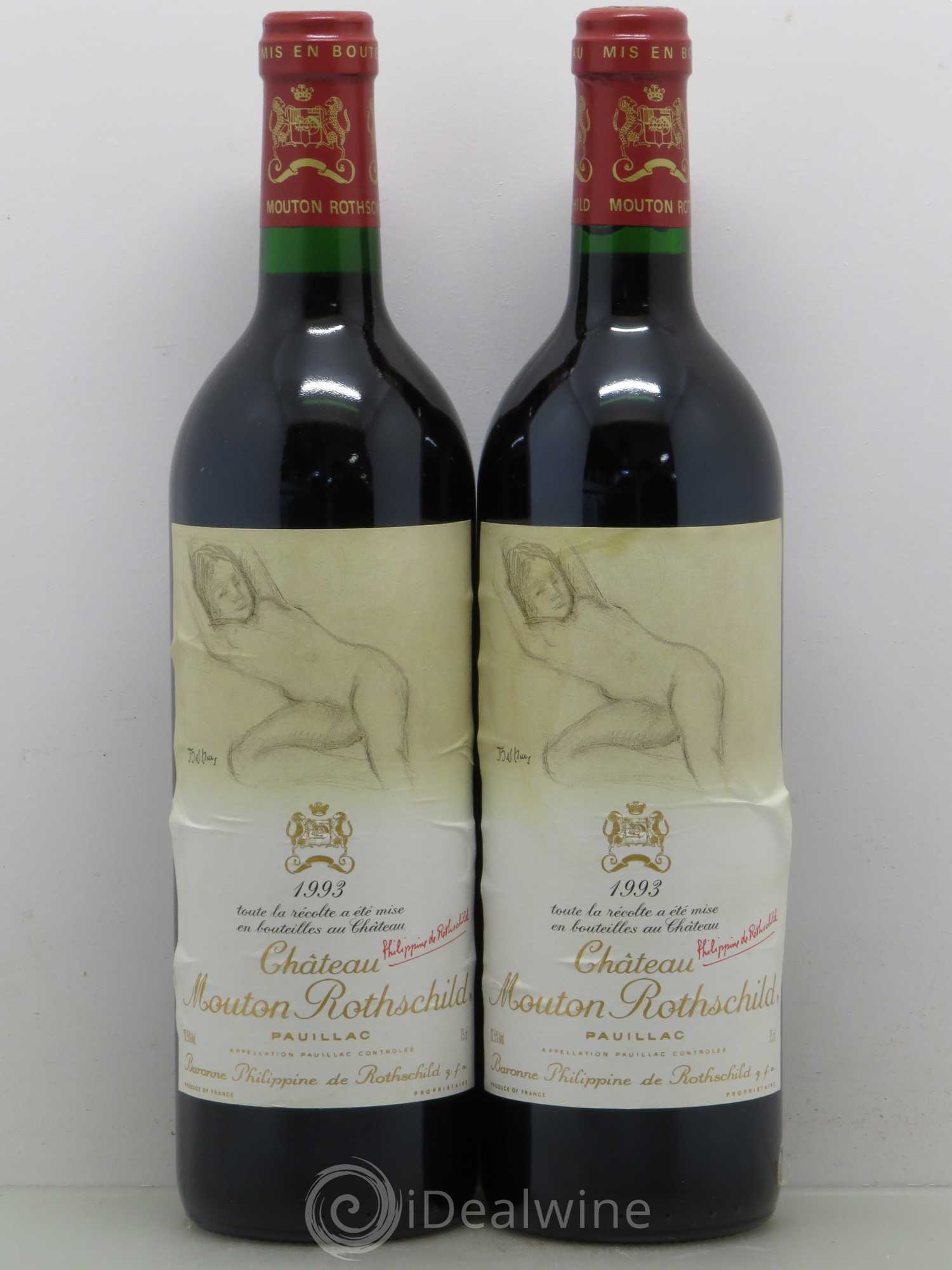 Château Mouton Rothschild 1er Grand Cru Classé 1993 - Lot de 2 bouteilles - 0