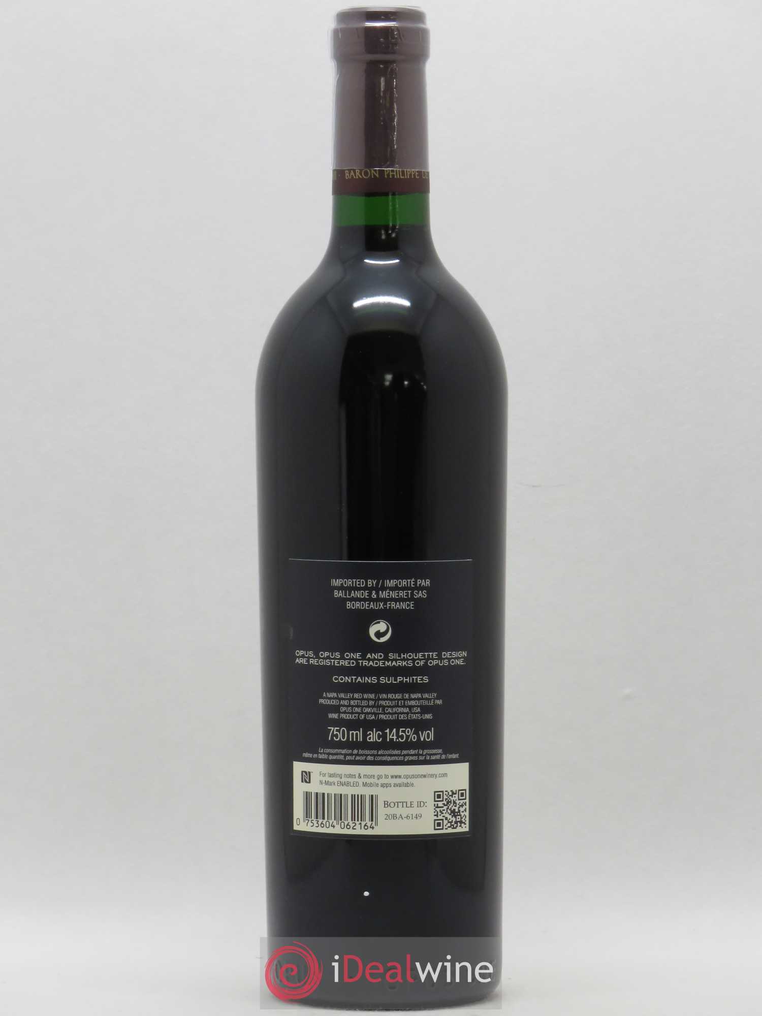Napa Valley Opus One Robert Mondavi 2016 - Lot de 1 bouteille - 1