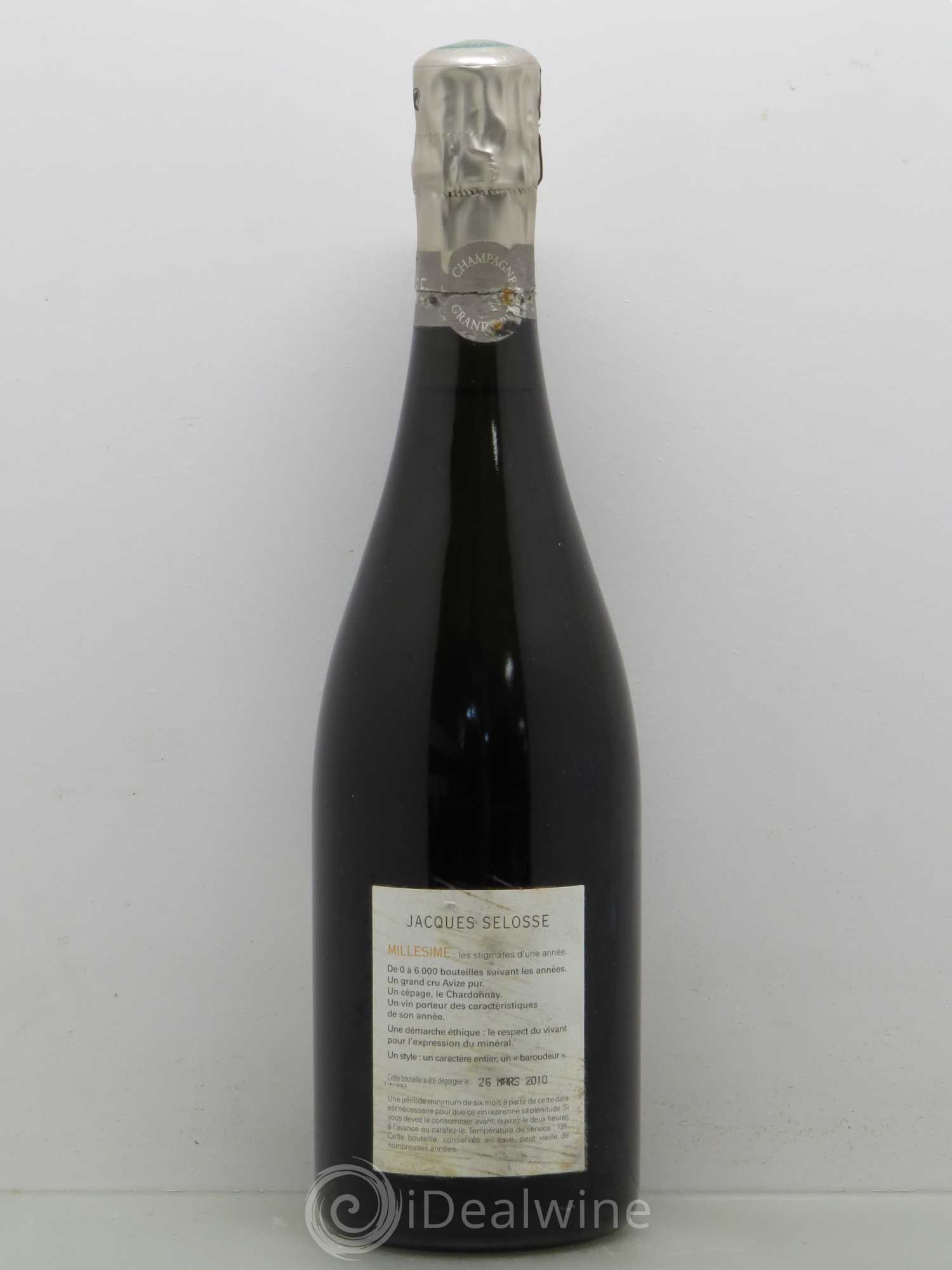 Blanc de Blancs Grand Cru Extra-Brut Jacques Selosse Grand Cru 1999 - Lot de 1 bouteille - 1
