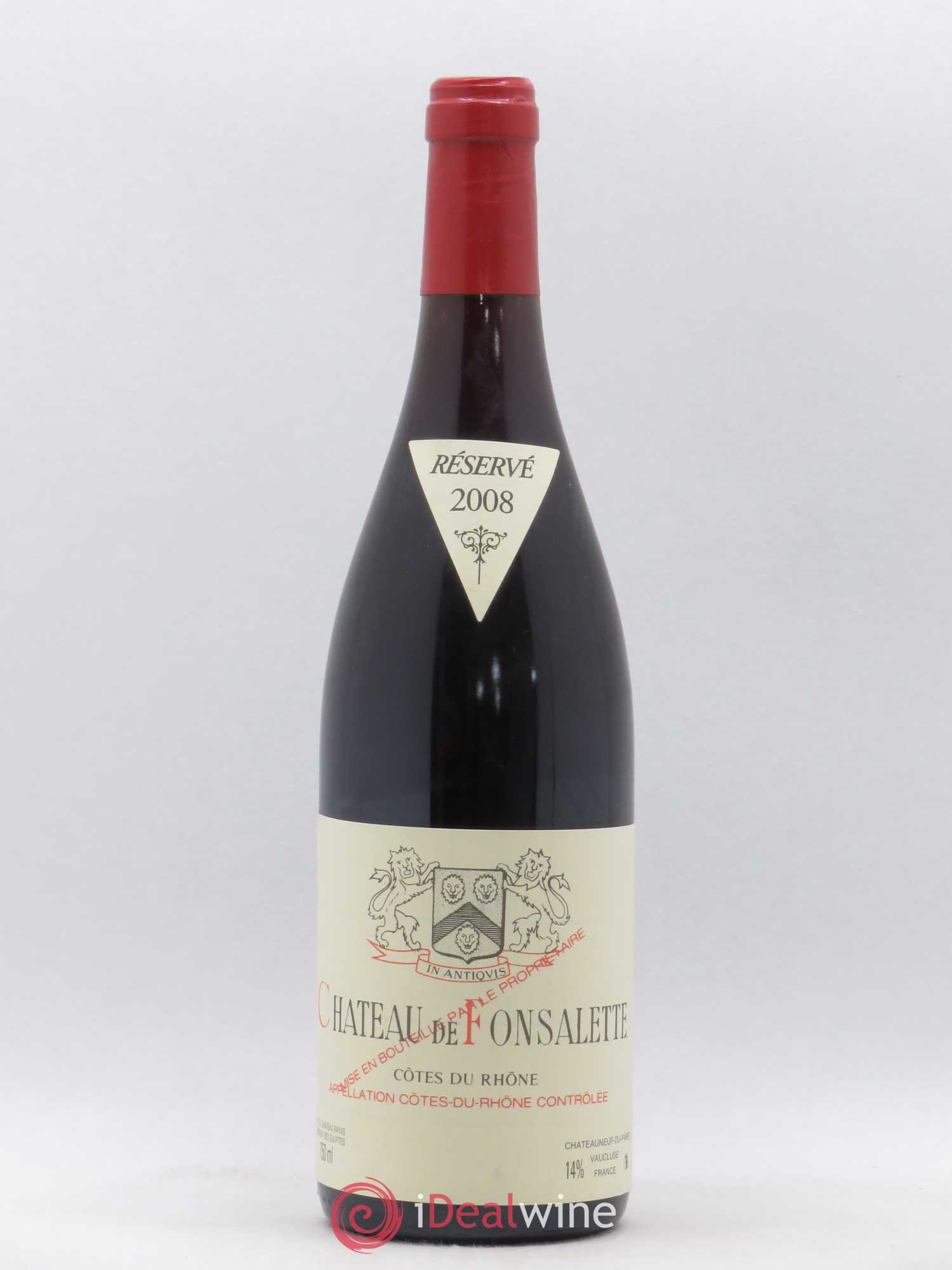 Côtes-du-Rhône Château de Fonsalette Emmanuel Reynaud 2008 - Lot de 1 bouteille - 0