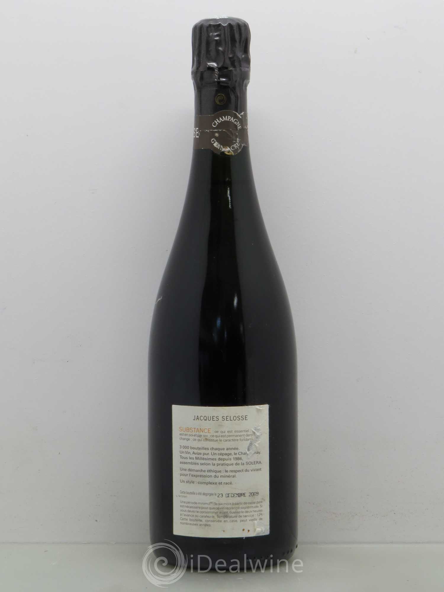 Substance Jacques Selosse Brut Grand Cru Blanc de Blancs - Posten von 1 Flasche - 1