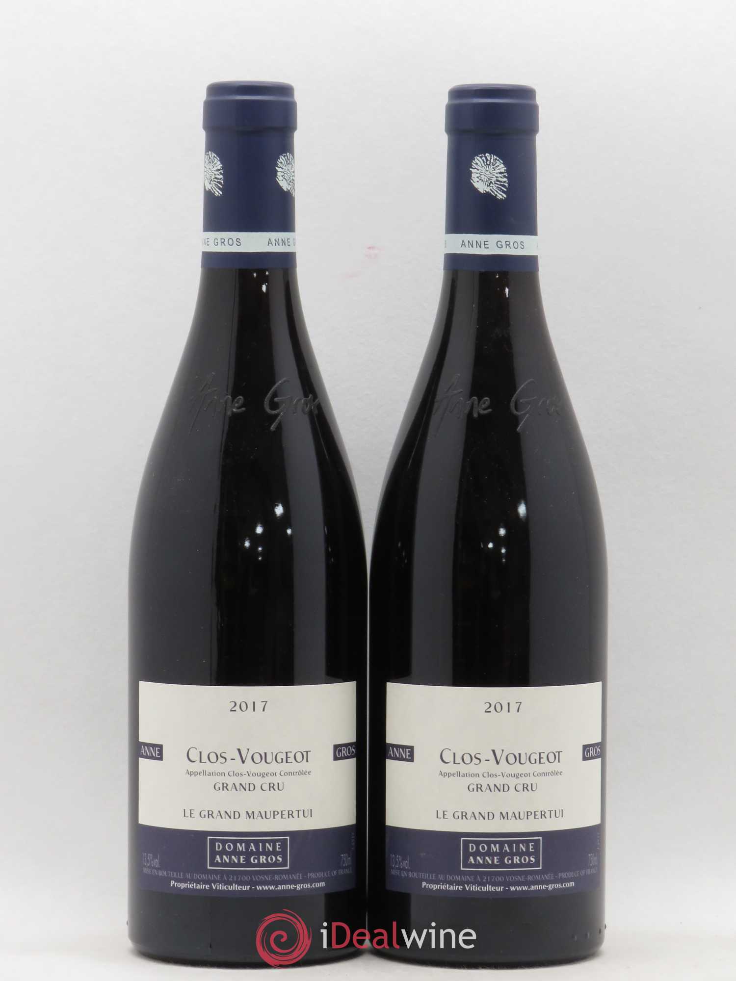 Clos de Vougeot Grand Cru Le Grand Maupertui Anne Gros 2017 - Lot de 2 bouteilles - 0