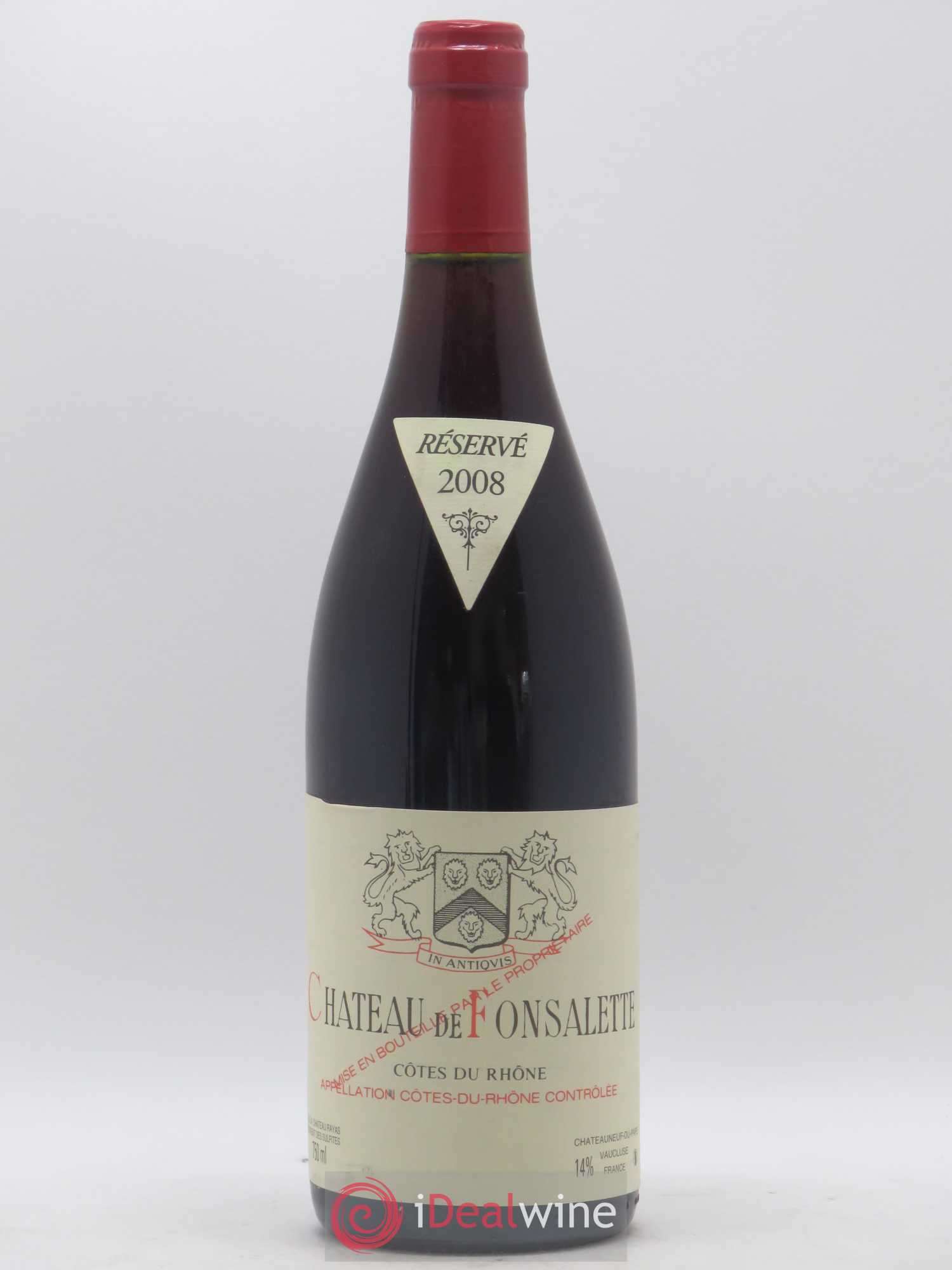 Côtes-du-Rhône Château de Fonsalette Emmanuel Reynaud 2008 - Lot de 1 bouteille - 0