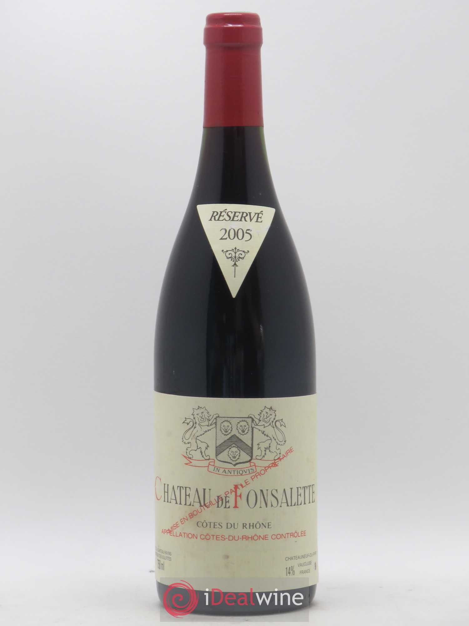 Côtes-du-Rhône Château de Fonsalette Emmanuel Reynaud 2005 - Lot de 1 bouteille - 0
