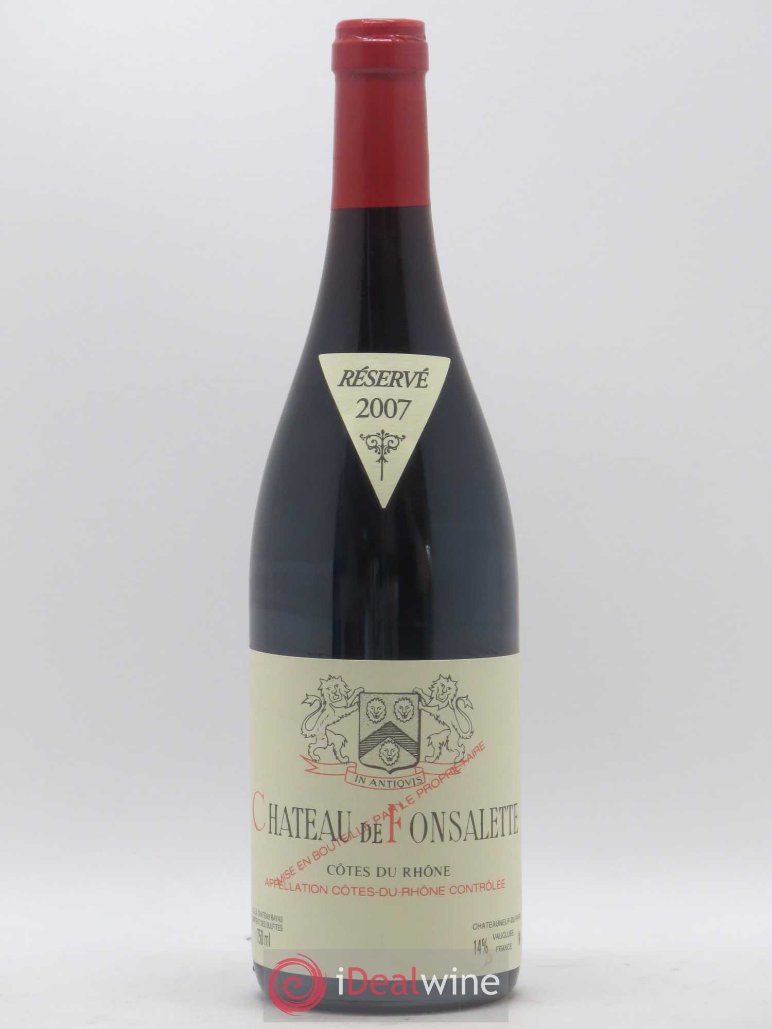Côtes-du-Rhône Château de Fonsalette Emmanuel Reynaud 2007 - Lot de 1 bouteille - 0