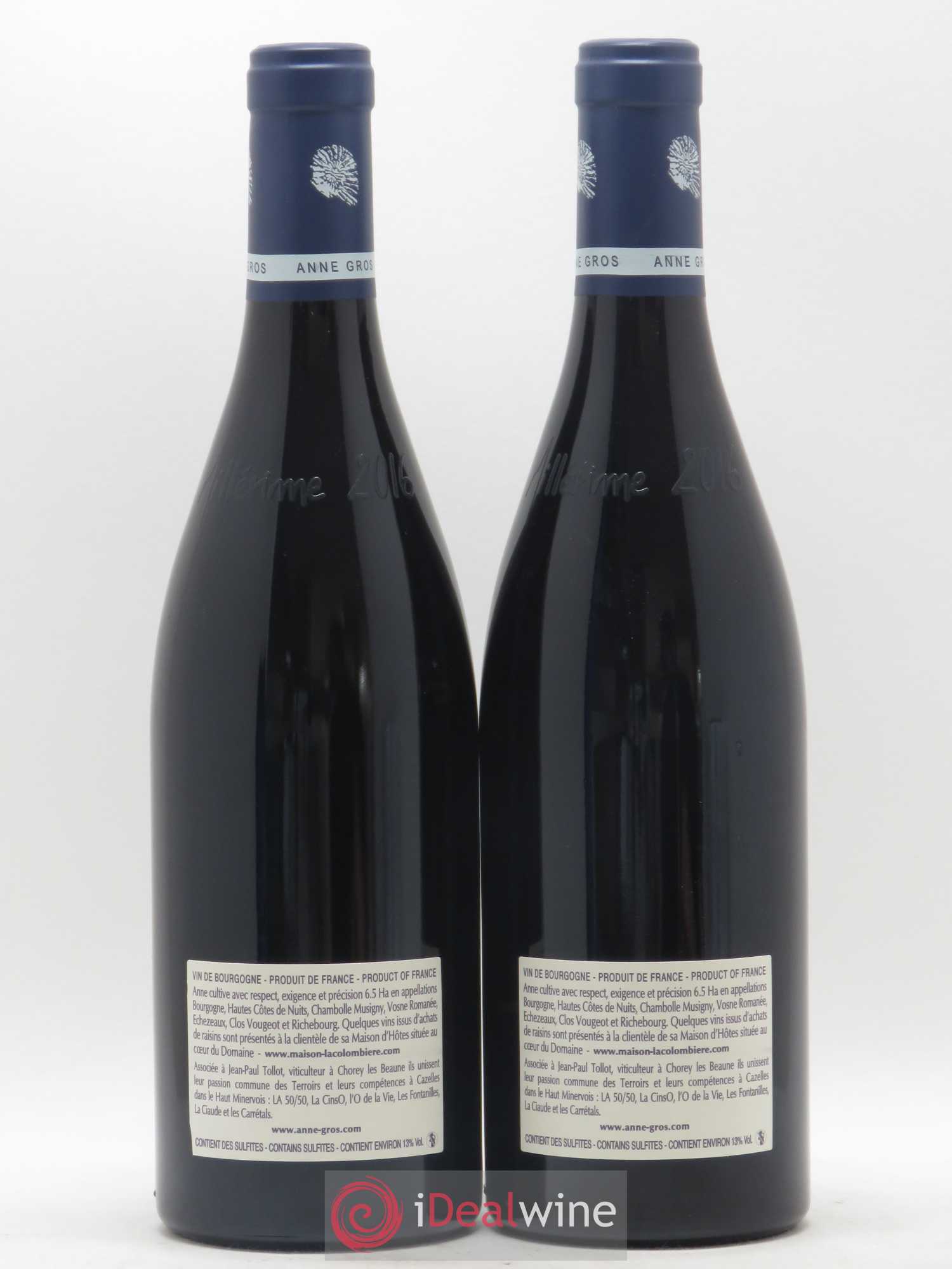 Clos de Vougeot Grand Cru Le Grand Maupertui Anne Gros 2016 - Lot de 2 bouteilles - 1