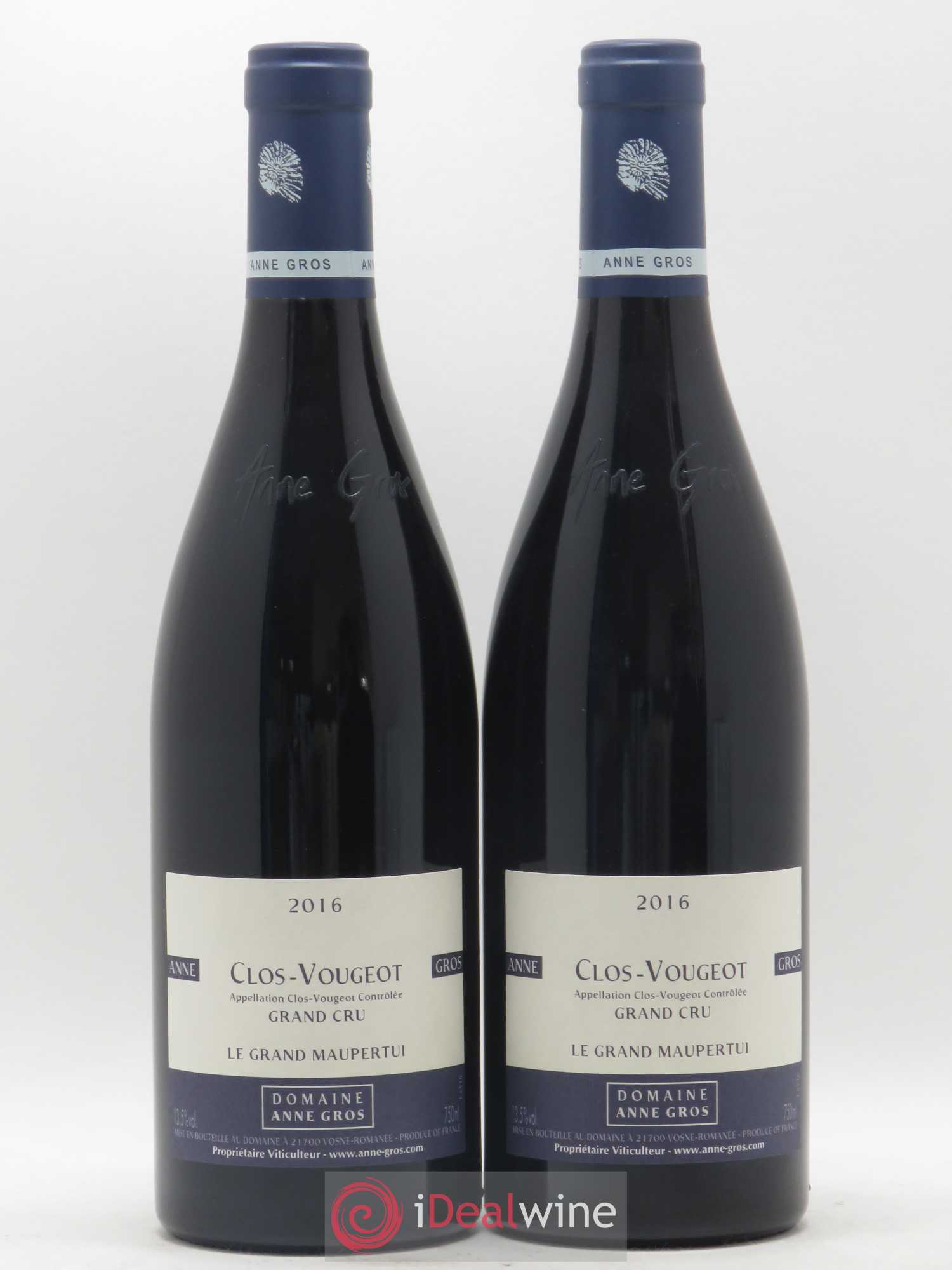 Clos de Vougeot Grand Cru Le Grand Maupertui Anne Gros 2016 - Lot de 2 bouteilles - 0