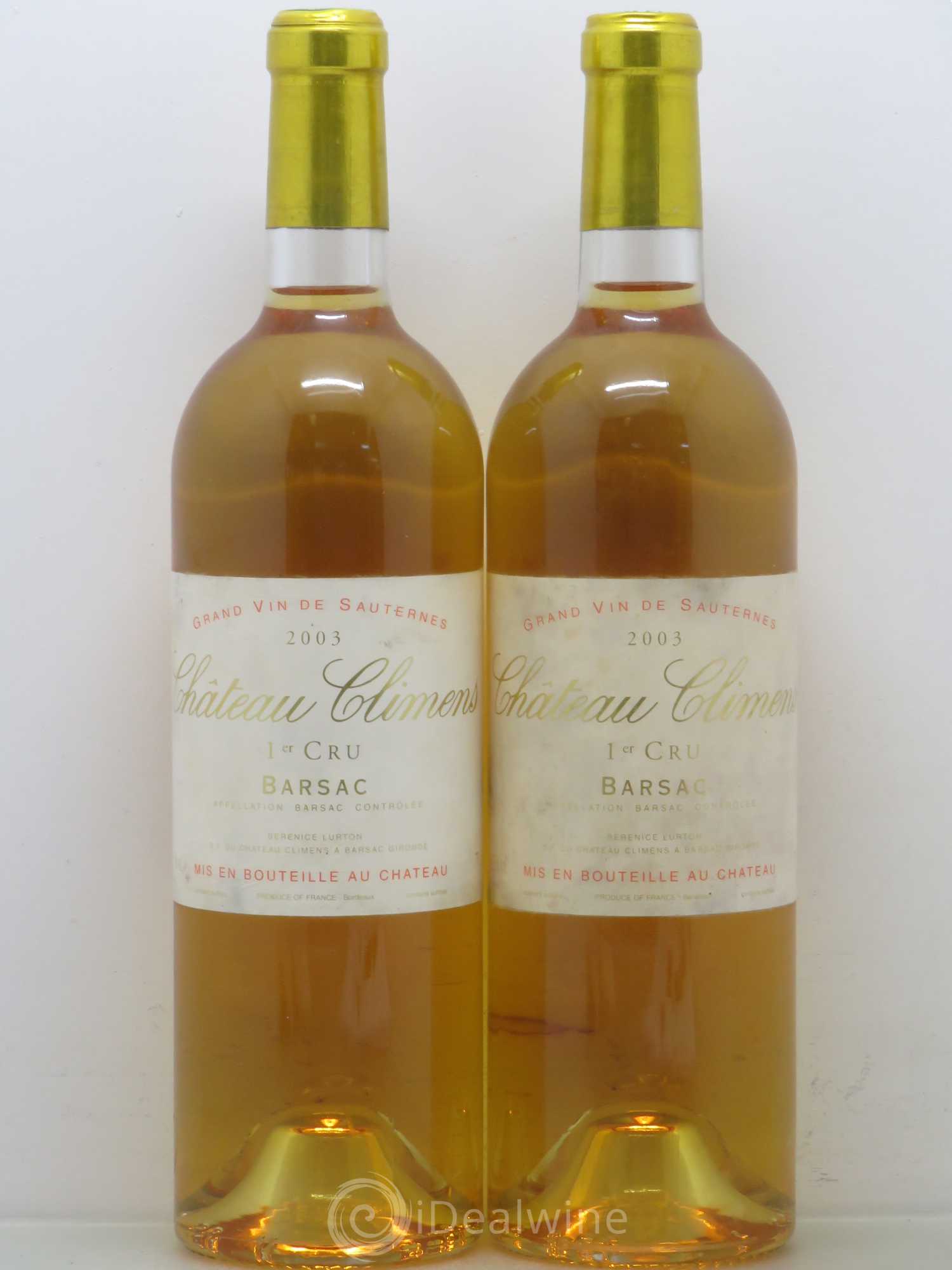 Château Climens 1er Grand Cru Classé Particules en suspension 2003 - Lotto di 2 bottiglie - 0