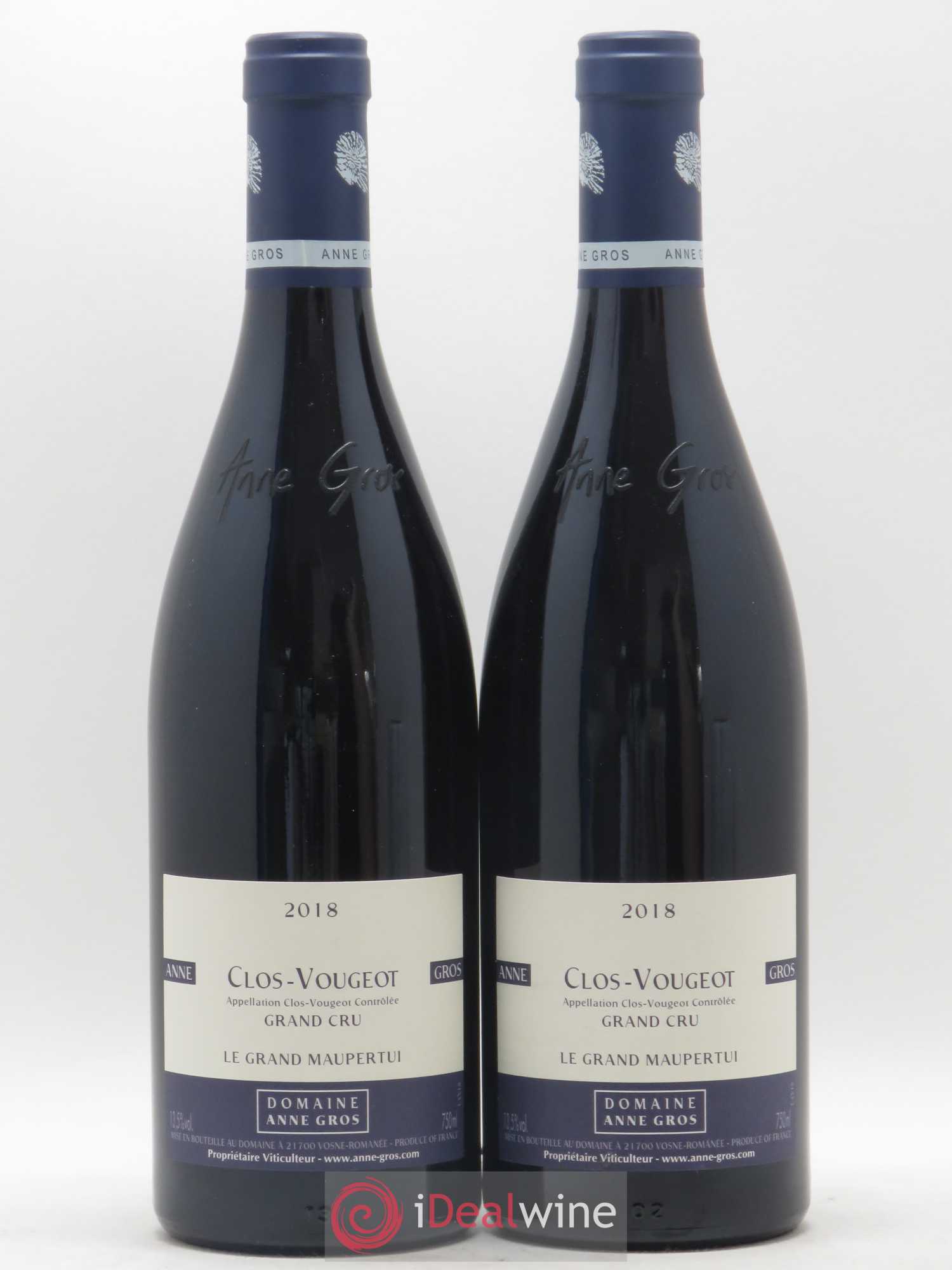 Clos de Vougeot Grand Cru Le Grand Maupertui Anne Gros 2018 - Lot de 2 bouteilles - 0