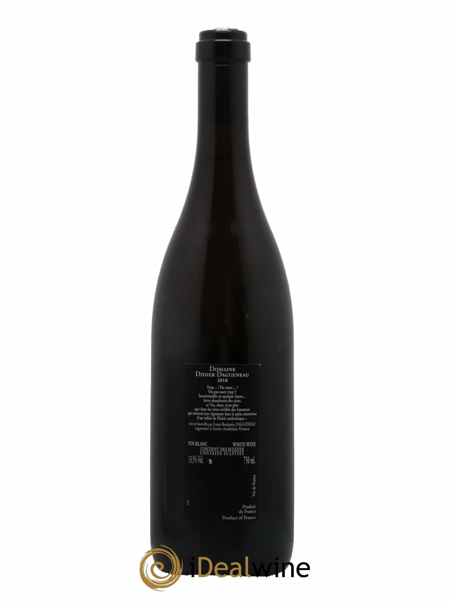 Vin de France (anciennement Pouilly-Fumé) Silex Dagueneau (Domaine Didier - Louis-Benjamin) 2018 - Lot de 1 bouteille - 1