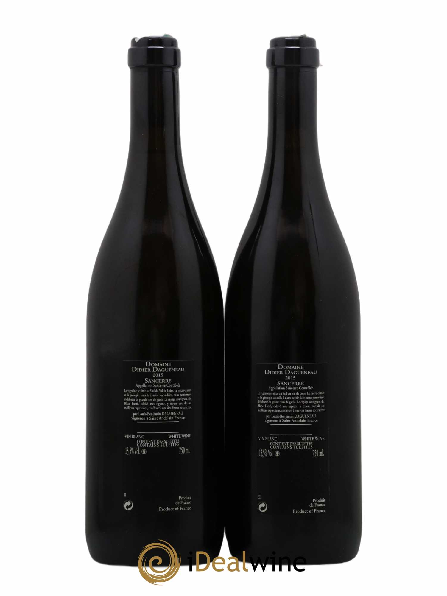 Sancerre Le Mont Damné Chavignol Dagueneau (Domaine Didier - Louis-Benjamin) 2015 - Lot de 2 bouteilles - 1