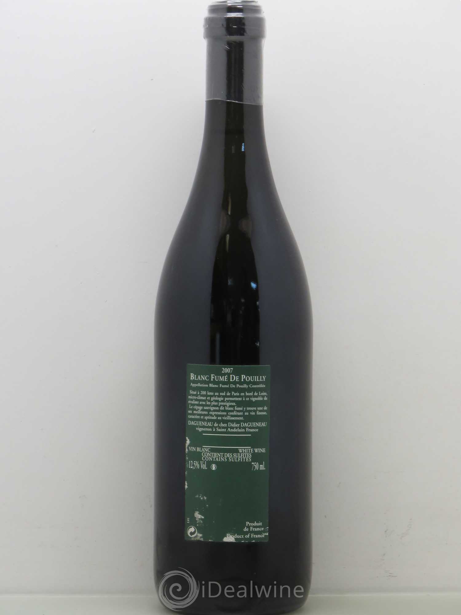 Vin de France (anciennement Pouilly-Fumé) Silex Dagueneau (Domaine Didier - Louis-Benjamin) 2007 - Lot de 1 bouteille - 1