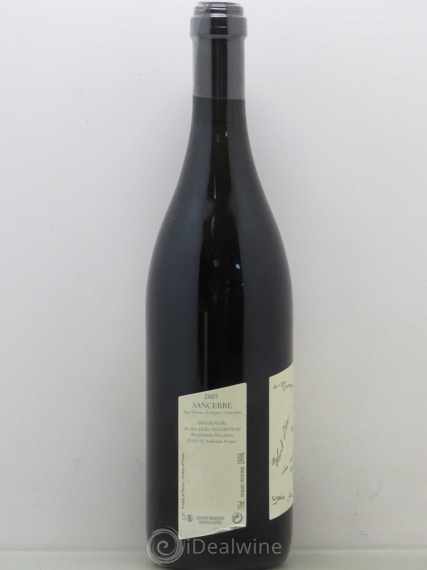 Sancerre Le Mont Damné Chavignol Dagueneau (Domaine Didier - Louis-Benjamin) 2007 - Lot de 1 bouteille - 1