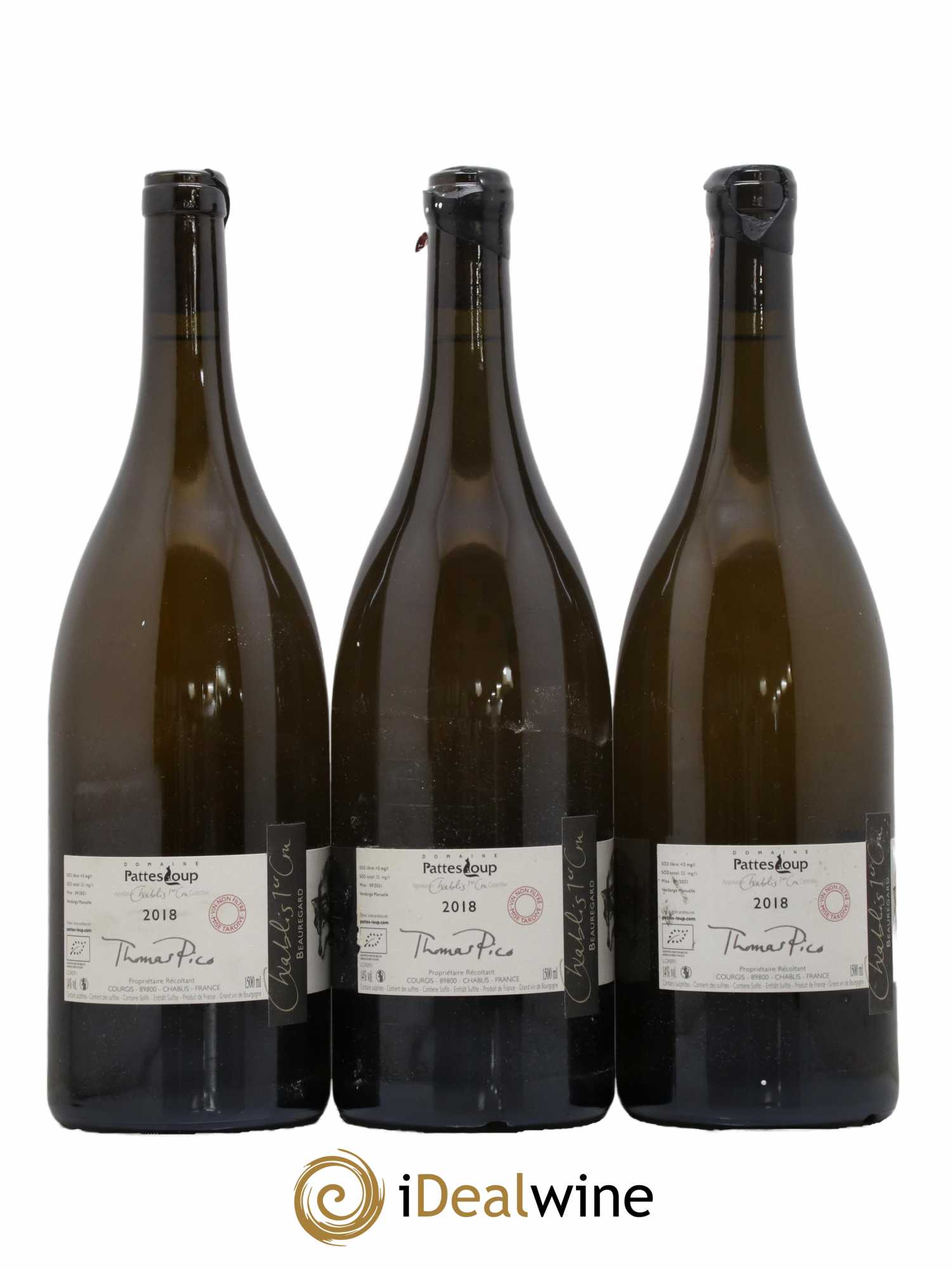 Chablis 1er Cru Beauregard Pattes Loup (Domaine) 2018 - Lot de 3 magnums - 1