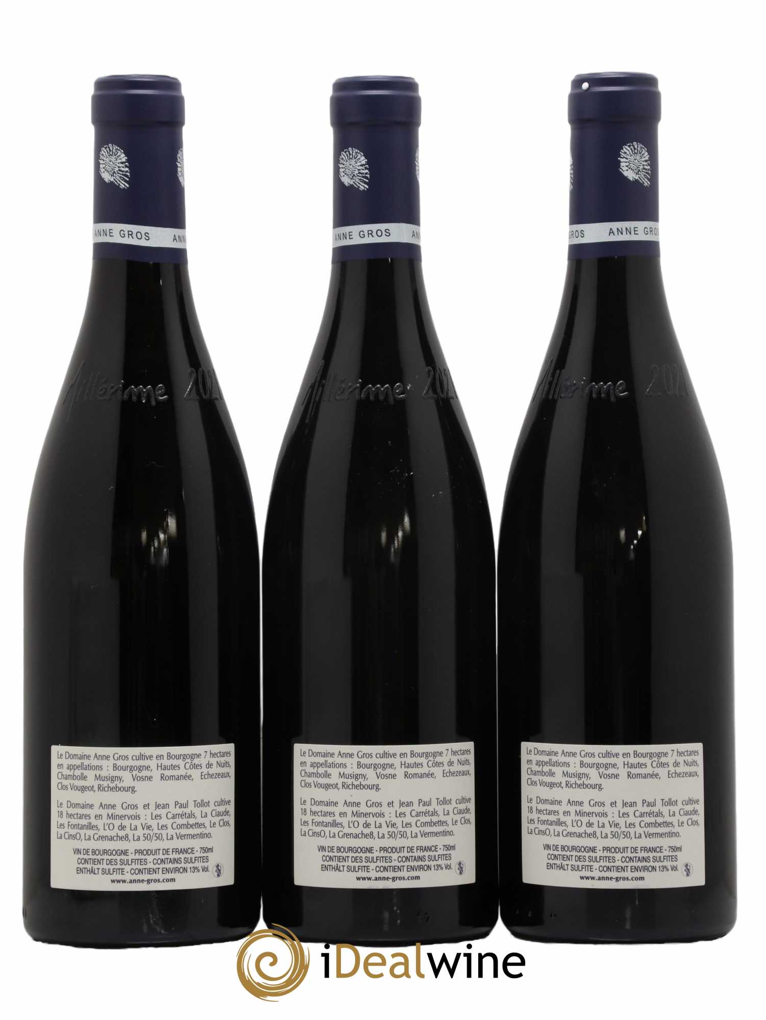 Clos de Vougeot Grand Cru Le Grand Maupertui Anne Gros 2021 - Lot de 3 bouteilles - 1