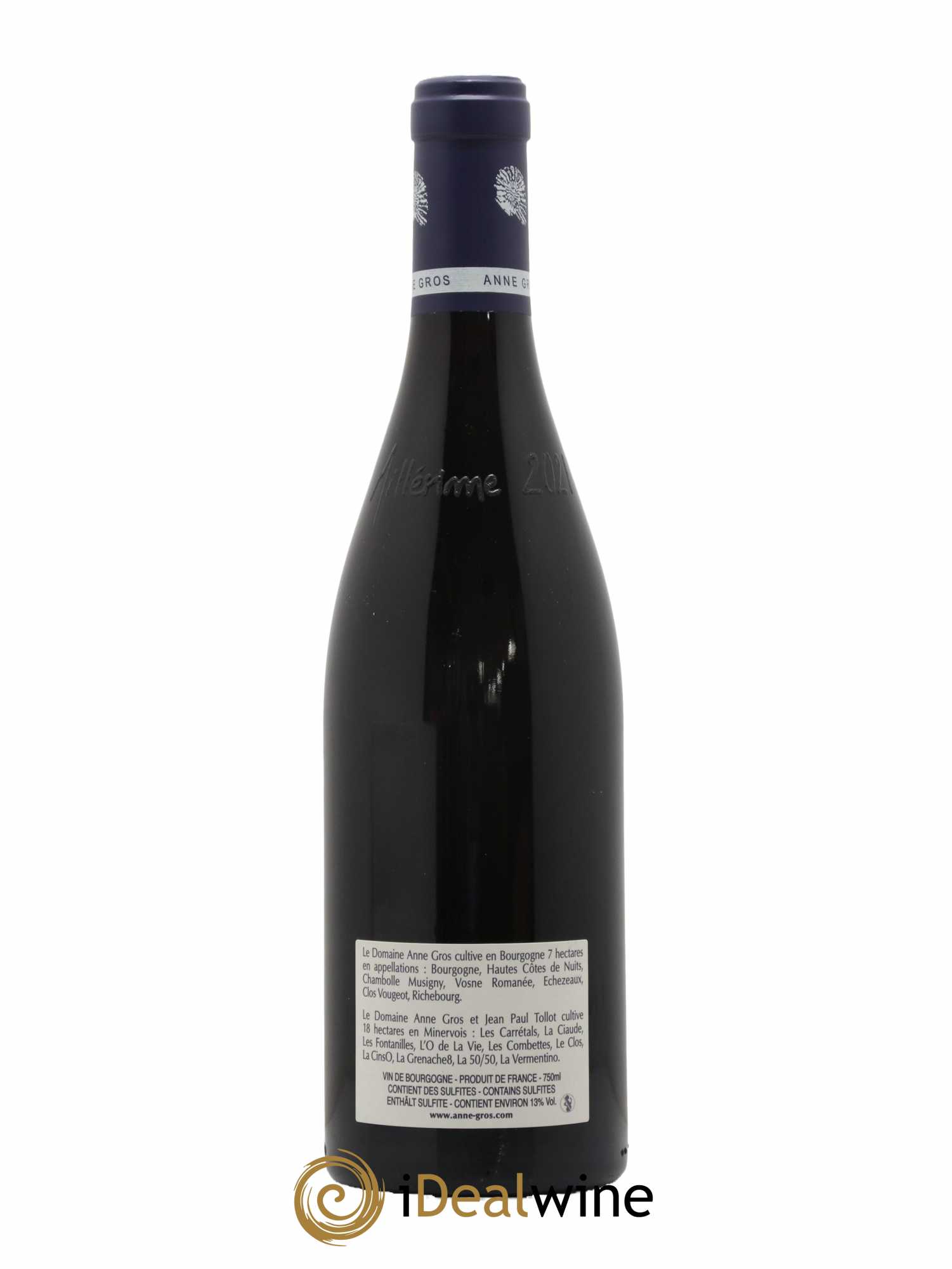 Clos de Vougeot Grand Cru Le Grand Maupertui Anne Gros 2021 - Lot de 1 bouteille - 1