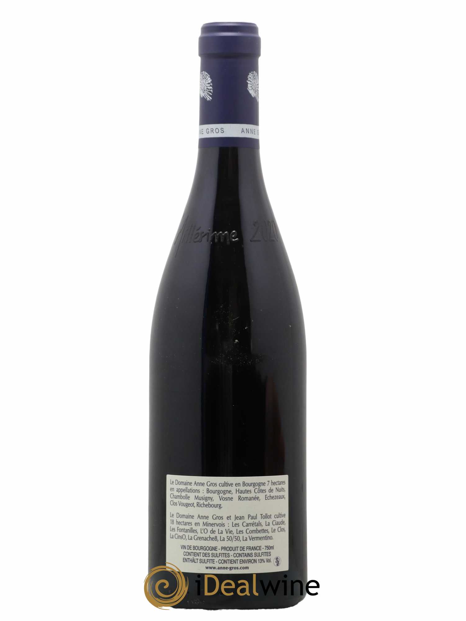 Clos de Vougeot Grand Cru Le Grand Maupertui Anne Gros 2020 - Lot de 1 bouteille - 1