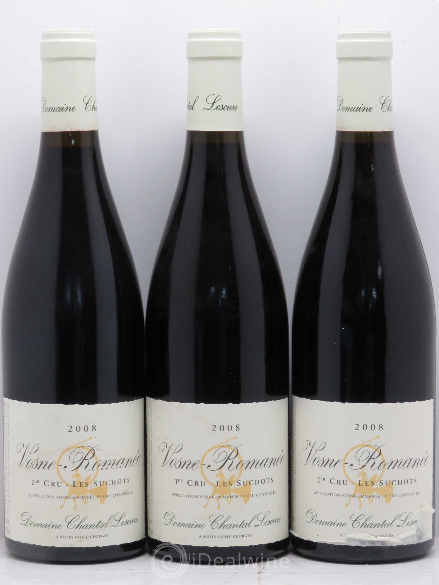 Vosne-Romanée 1er Cru Les Suchots Chantal Lescure 2008 - Lot de 3 bouteilles - 0