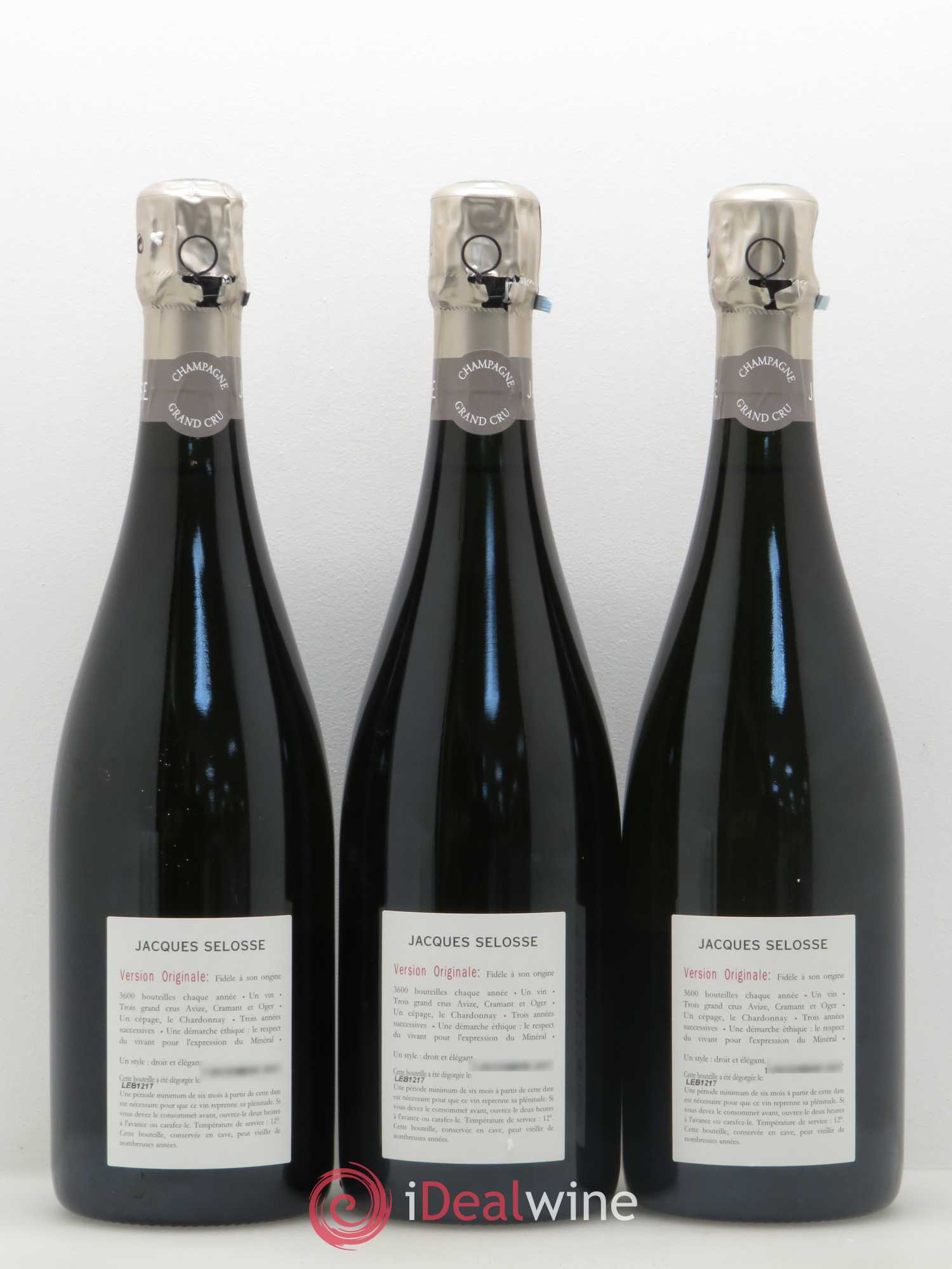 Version Originale Jacques Selosse Blanc de blancs  - Posten von 3 Flaschen - 1