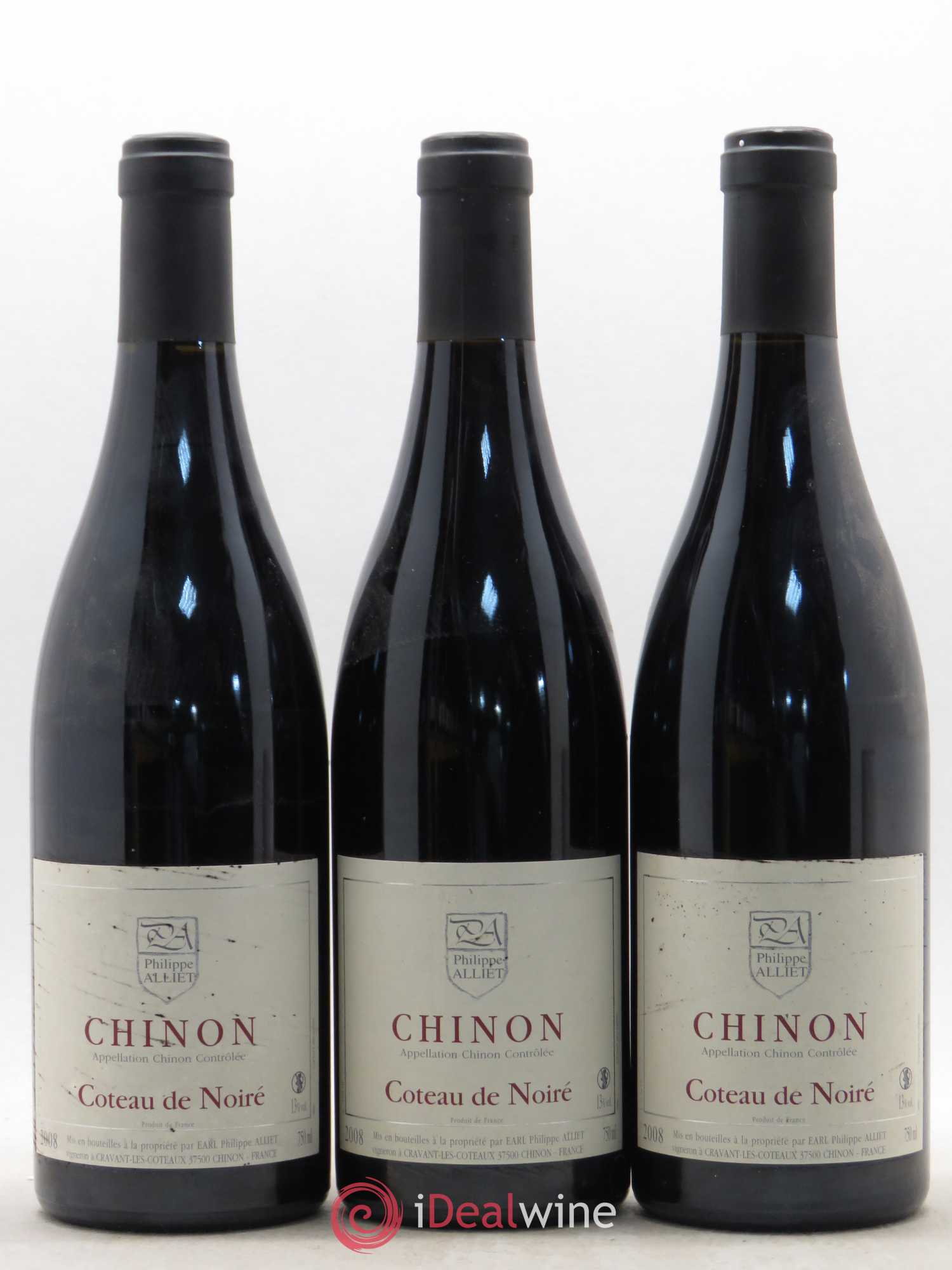 Chinon Coteau de Noiré Philippe Alliet 2008 - Lot de 3 bouteilles - 0