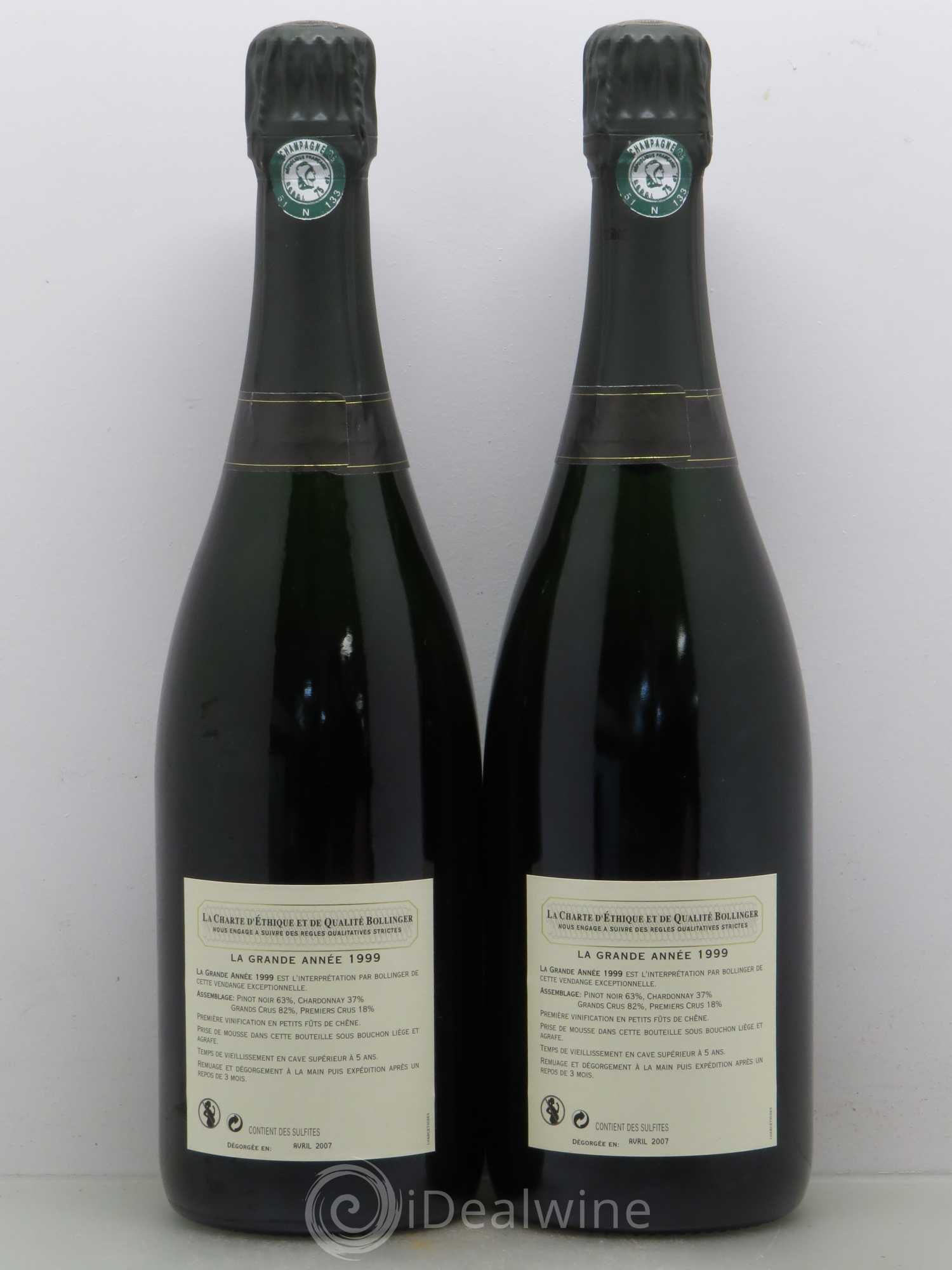 La Grande Année Brut Bollinger (Coffret) 1999 - Lot de 2 bouteilles - 1