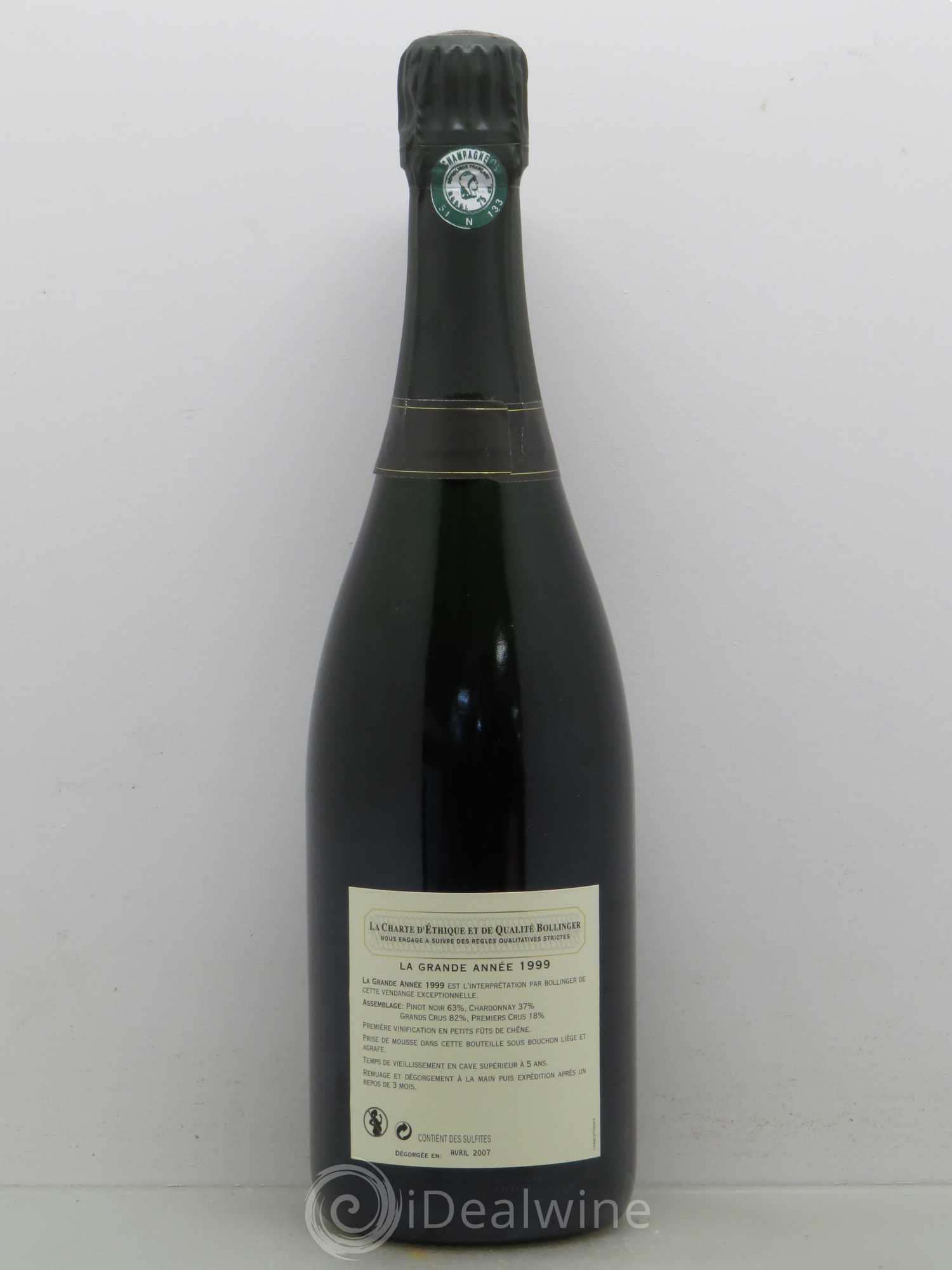 La Grande Année Brut Bollinger (Coffret) 1999 - Lot de 1 bouteille - 1