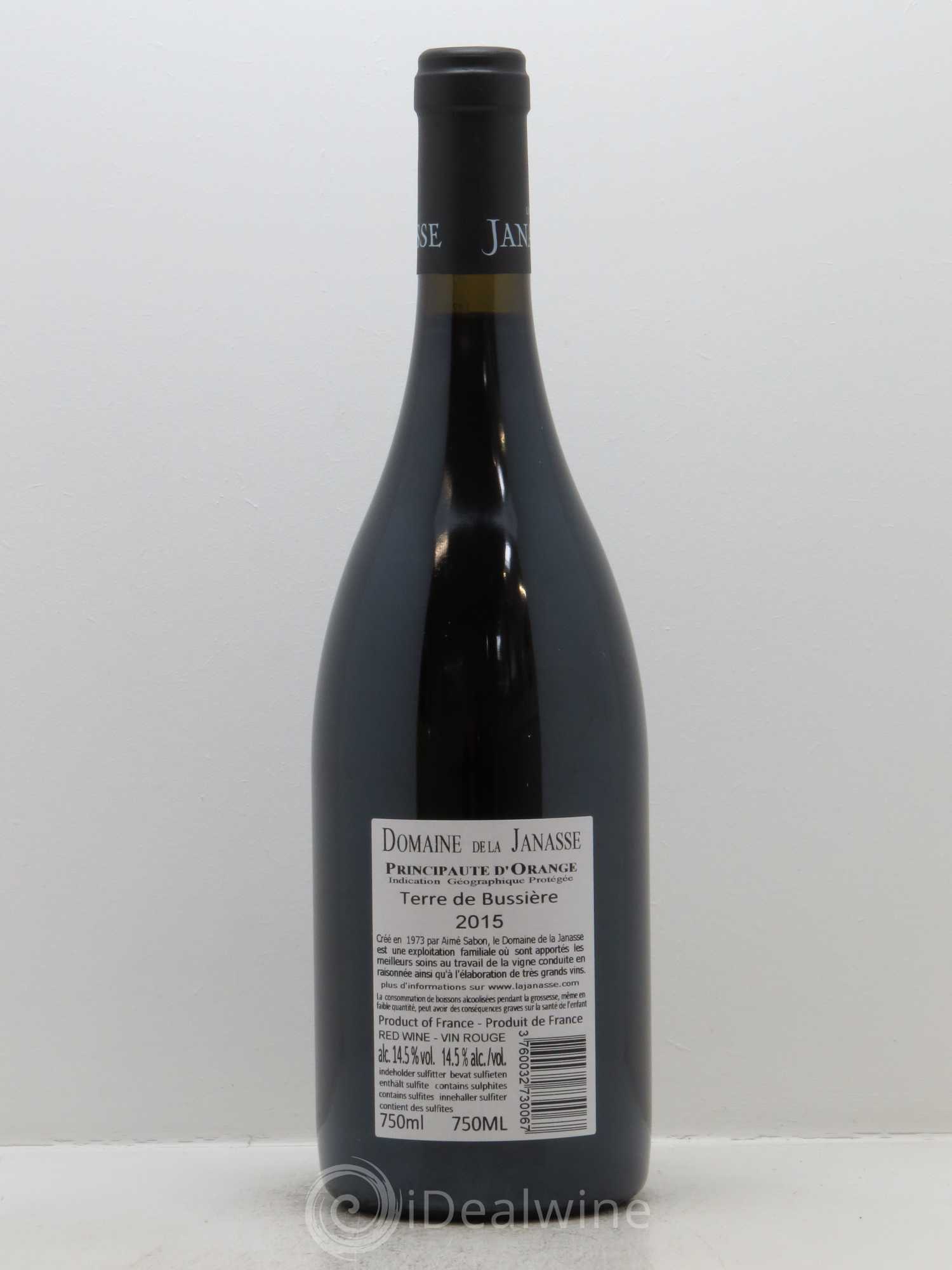 Principauté d'Orange Terre de Bussière La Janasse (Domaine de) 2015 - Lot de 1 bouteille - 1