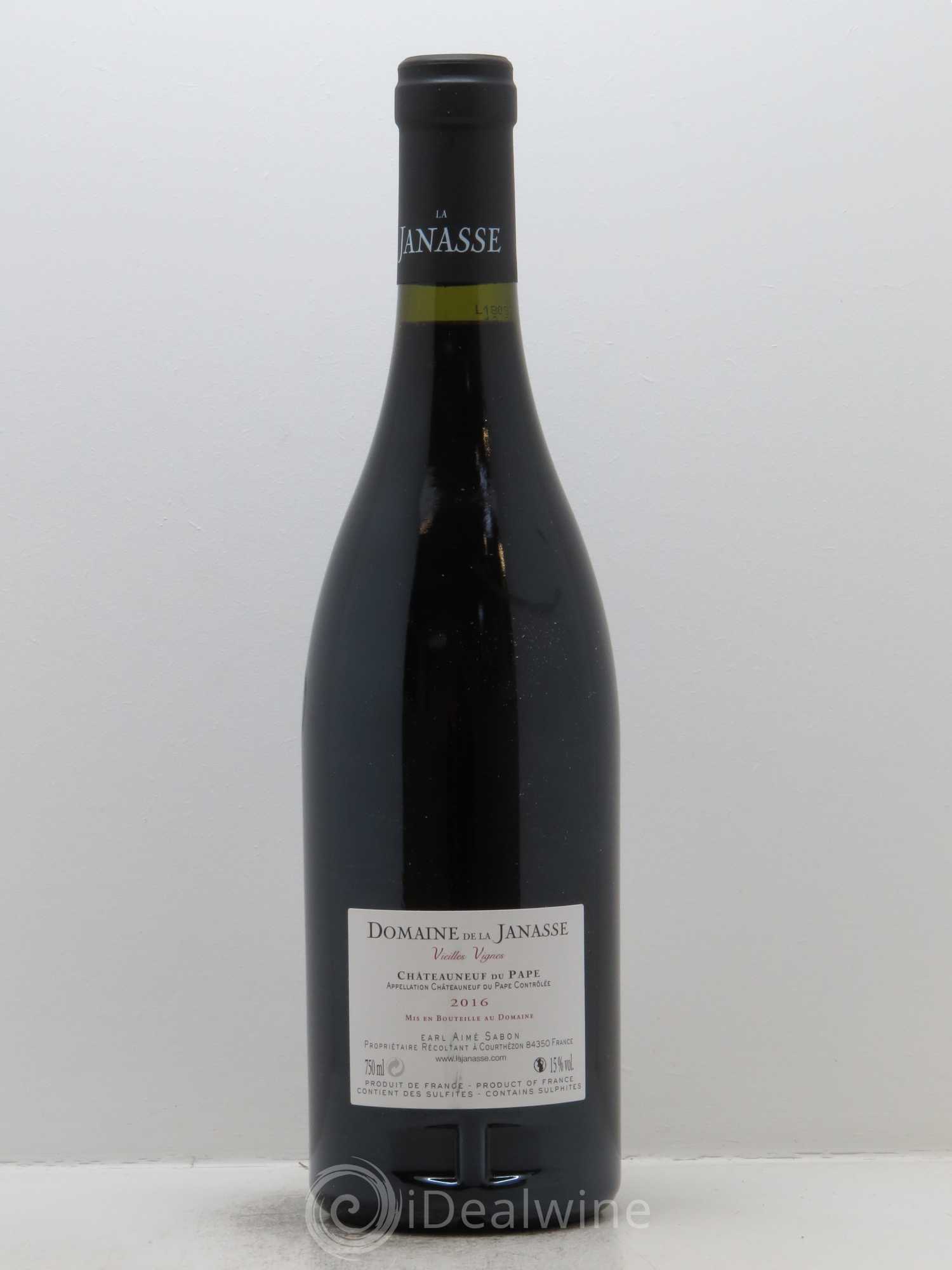 Châteauneuf-du-Pape Cuvée Vieilles Vignes La Janasse (Domaine de) 2016 - Lot de 1 bouteille - 1