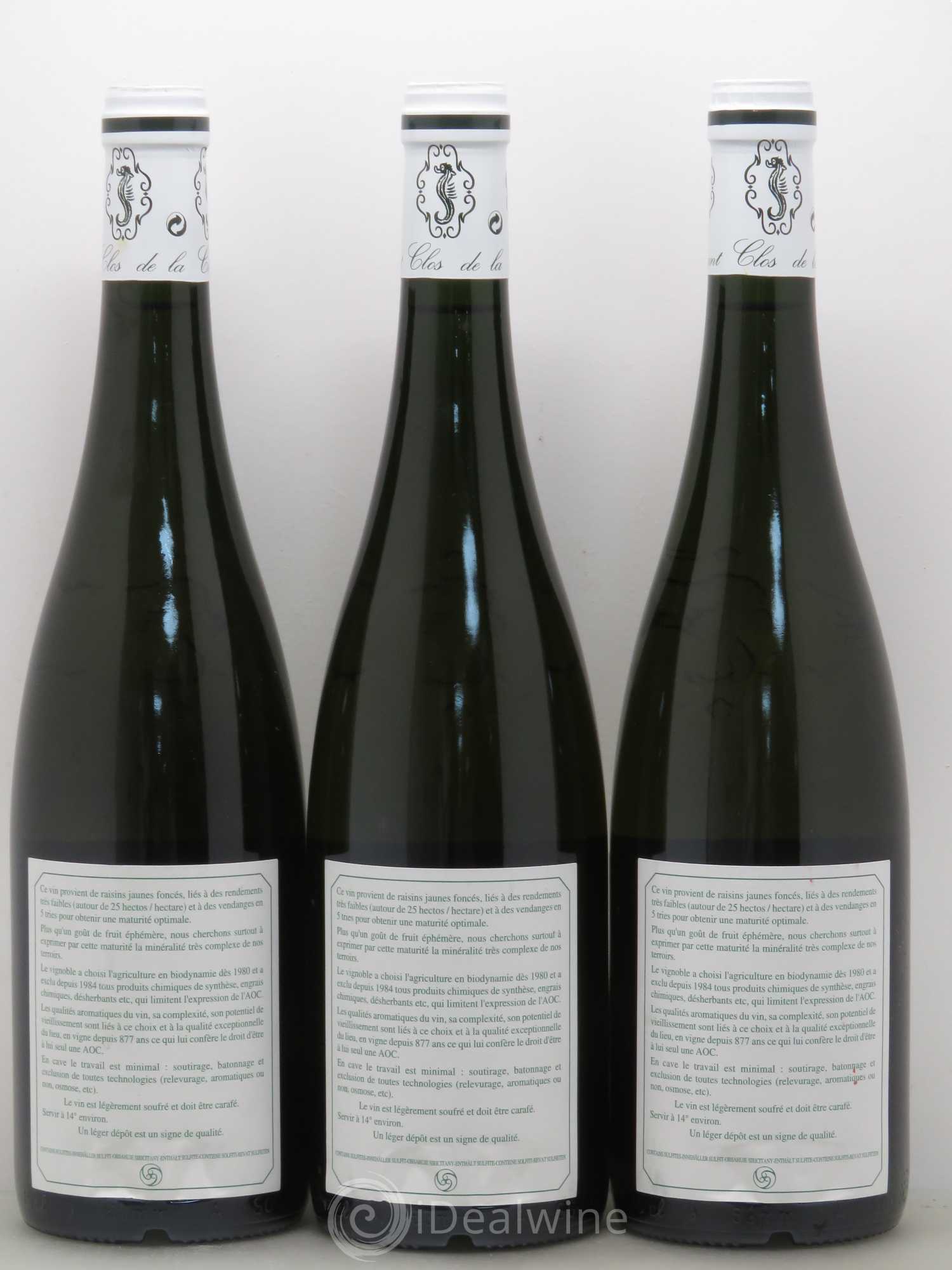 Savennières Clos de la Coulée de Serrant Vignobles de la Coulée de Serrant - Nicolas Joly 2012 - Lot de 3 bouteilles - 1