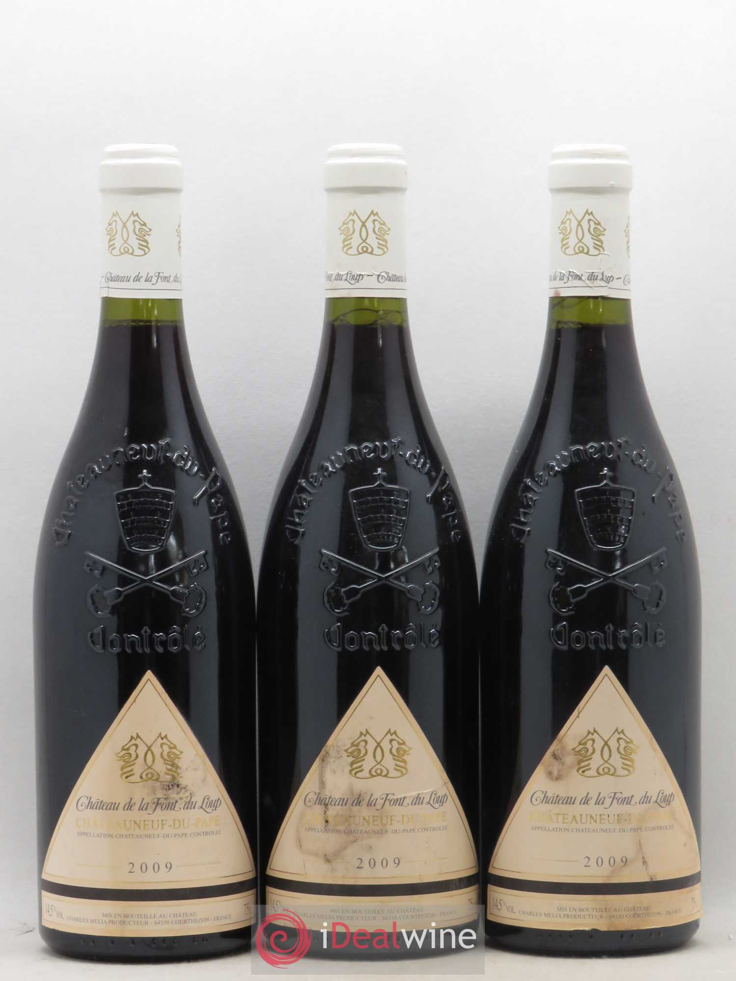 Châteauneuf-du-Pape Château La Font du Loup 2009 - Posten von 3 Flaschen - 0