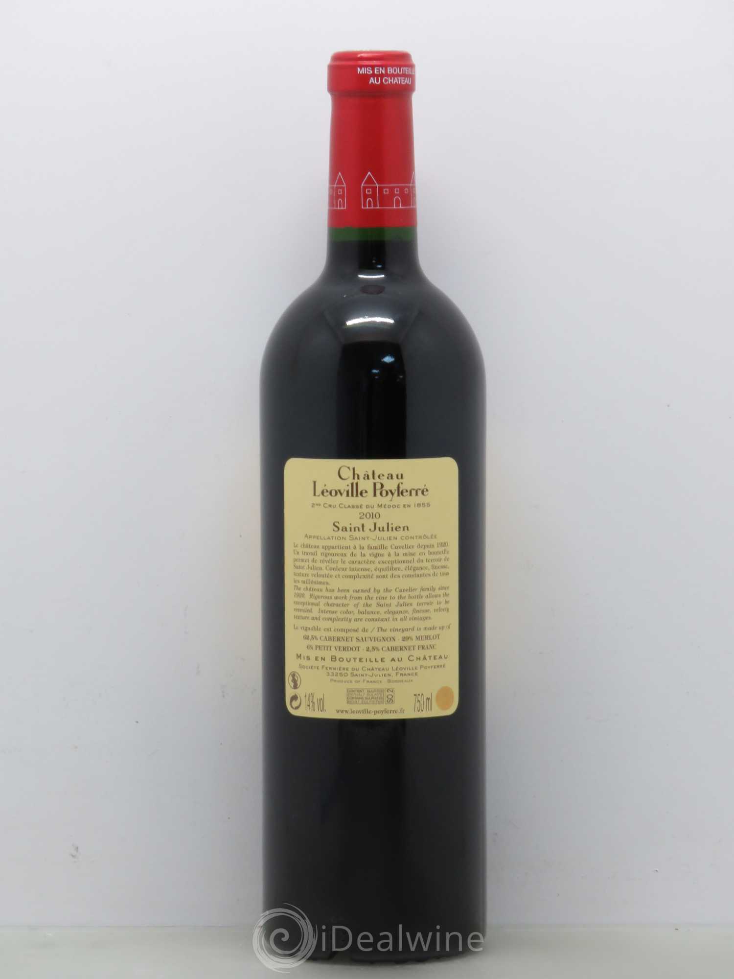 Château Léoville Poyferré 2ème Grand Cru Classé 2010 - Lot de 1 bouteille - 1