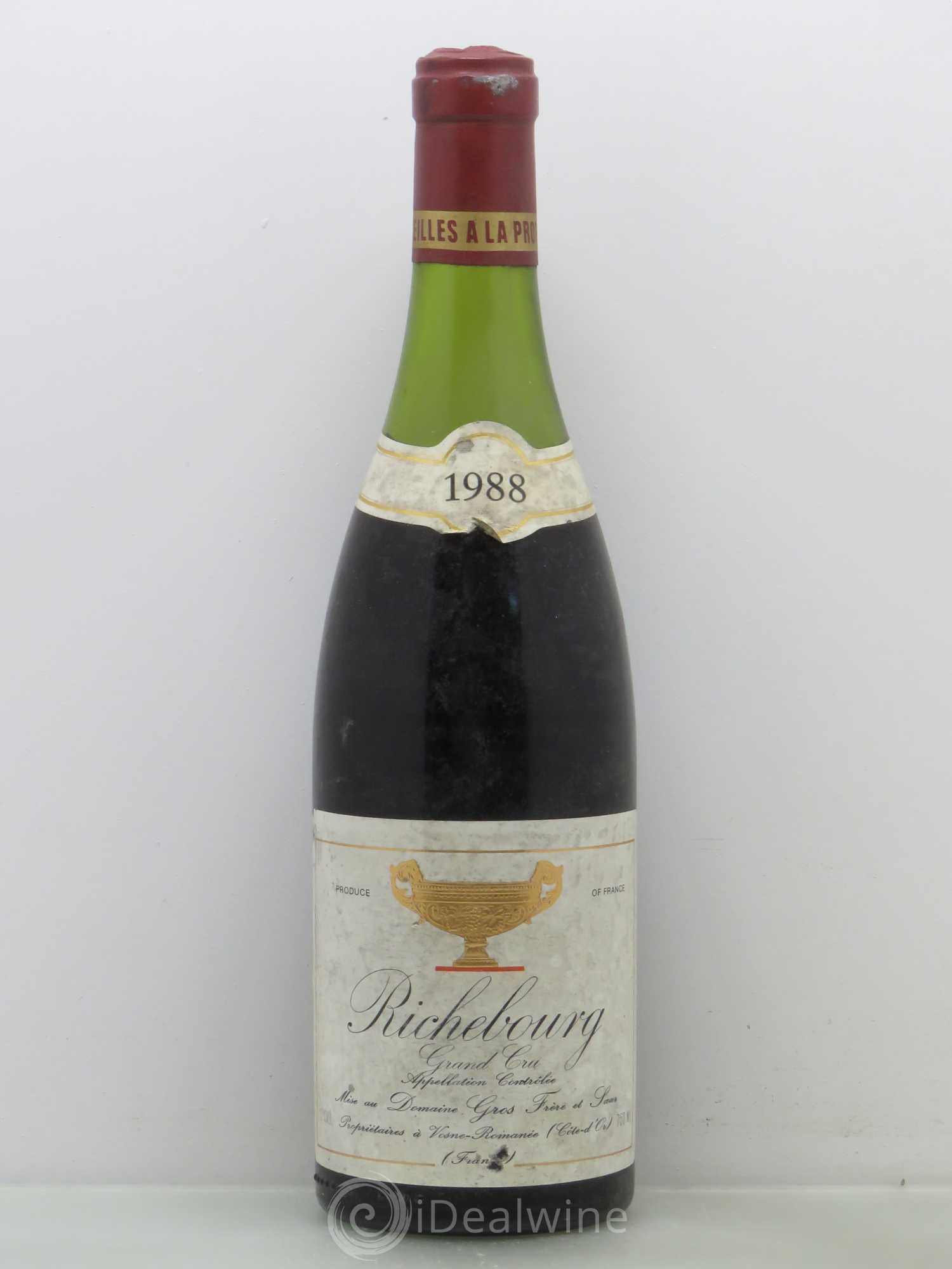 Richebourg Grand Cru Gros Frère & Soeur 1988 - Lot de 1 bouteille - 0