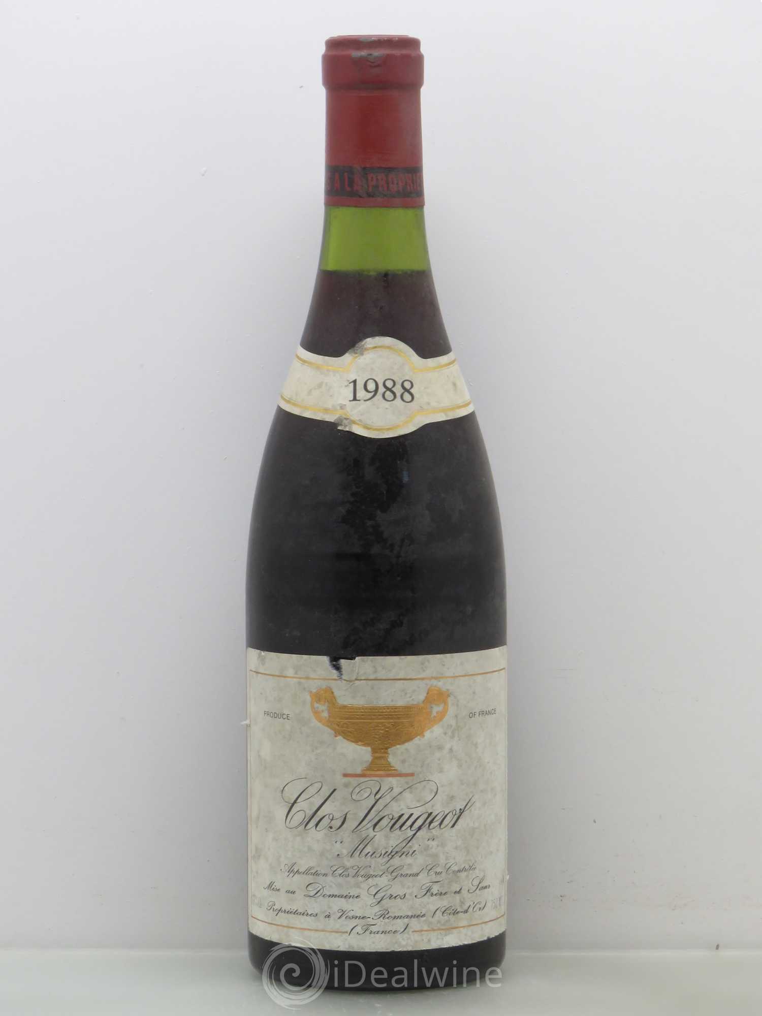 Clos de Vougeot Grand Cru Musigni Gros Frère & Soeur 1988 - Lot de 1 bouteille - 0