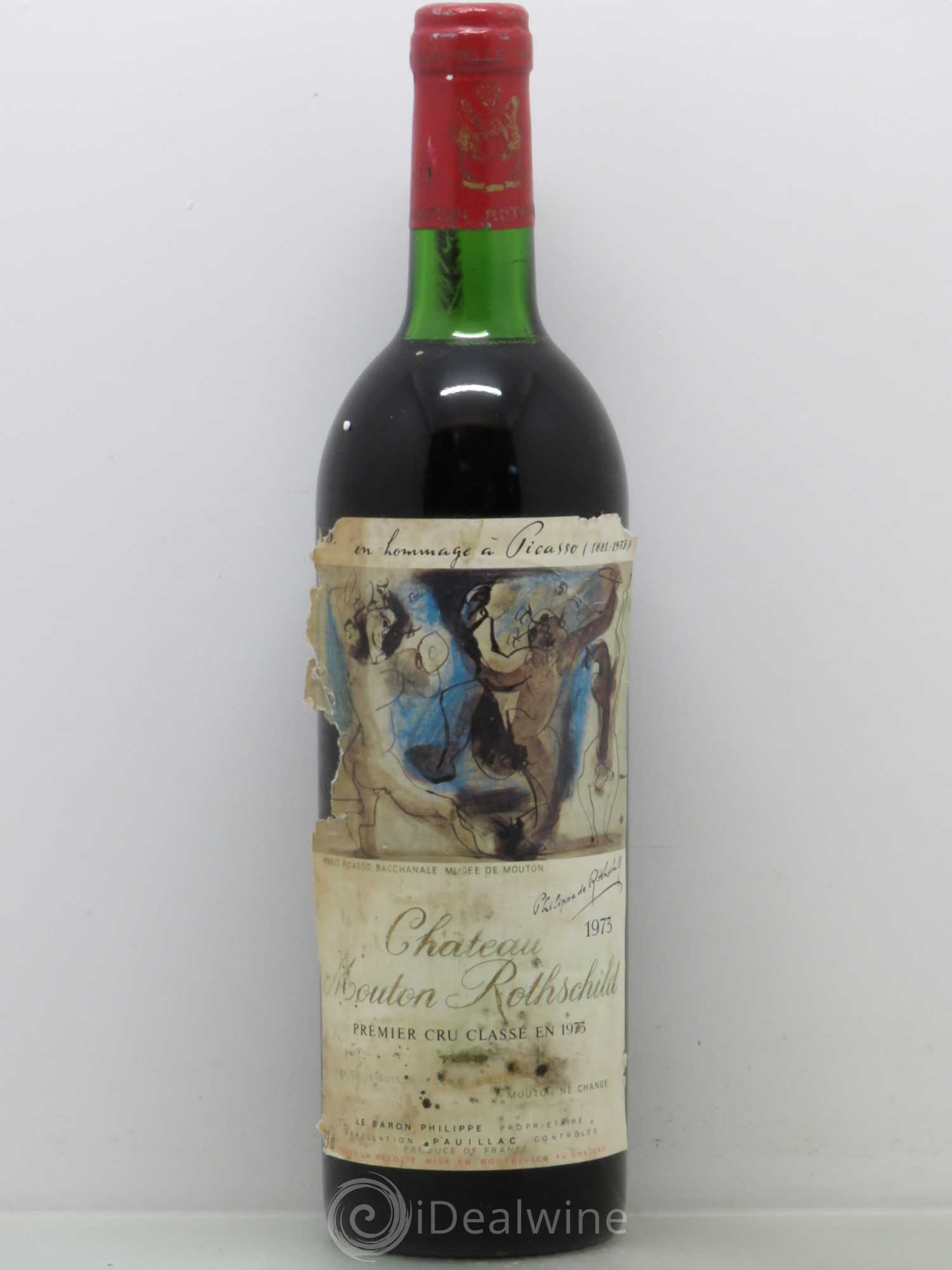 Château Mouton Rothschild 1er Grand Cru Classé 1973 - Lot de 1 bouteille - 0