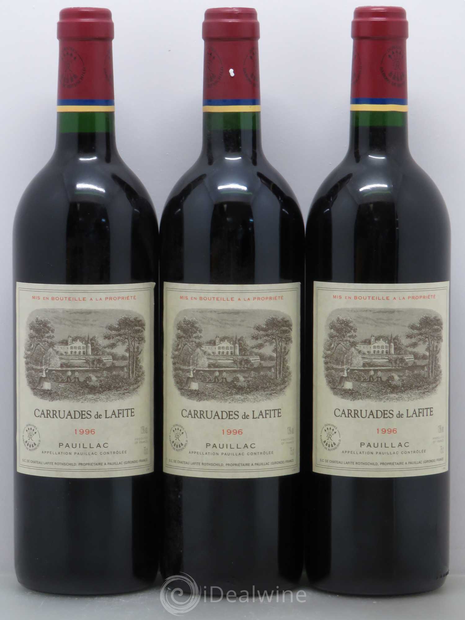 Carruades de Lafite Rothschild Second Vin 1996 - Lot de 3 bouteilles - 0
