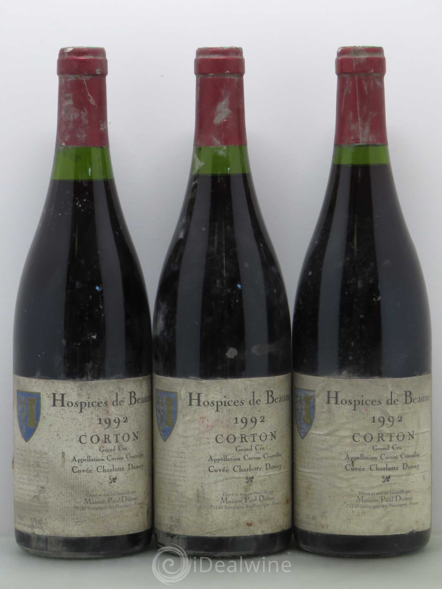 Corton Grand Cru Hospices De Beaune Cuvee C Dumay 1992 - Posten von 3 Flaschen - 0