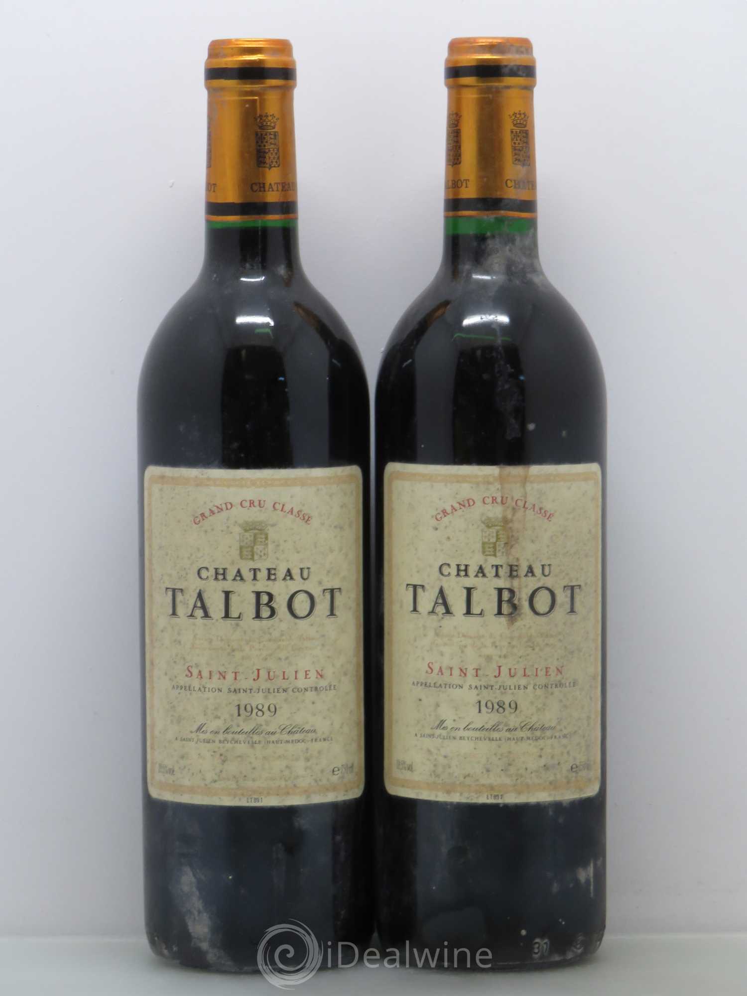 Château Talbot 4ème Grand Cru Classé 1989 - Lot de 2 bouteilles - 0