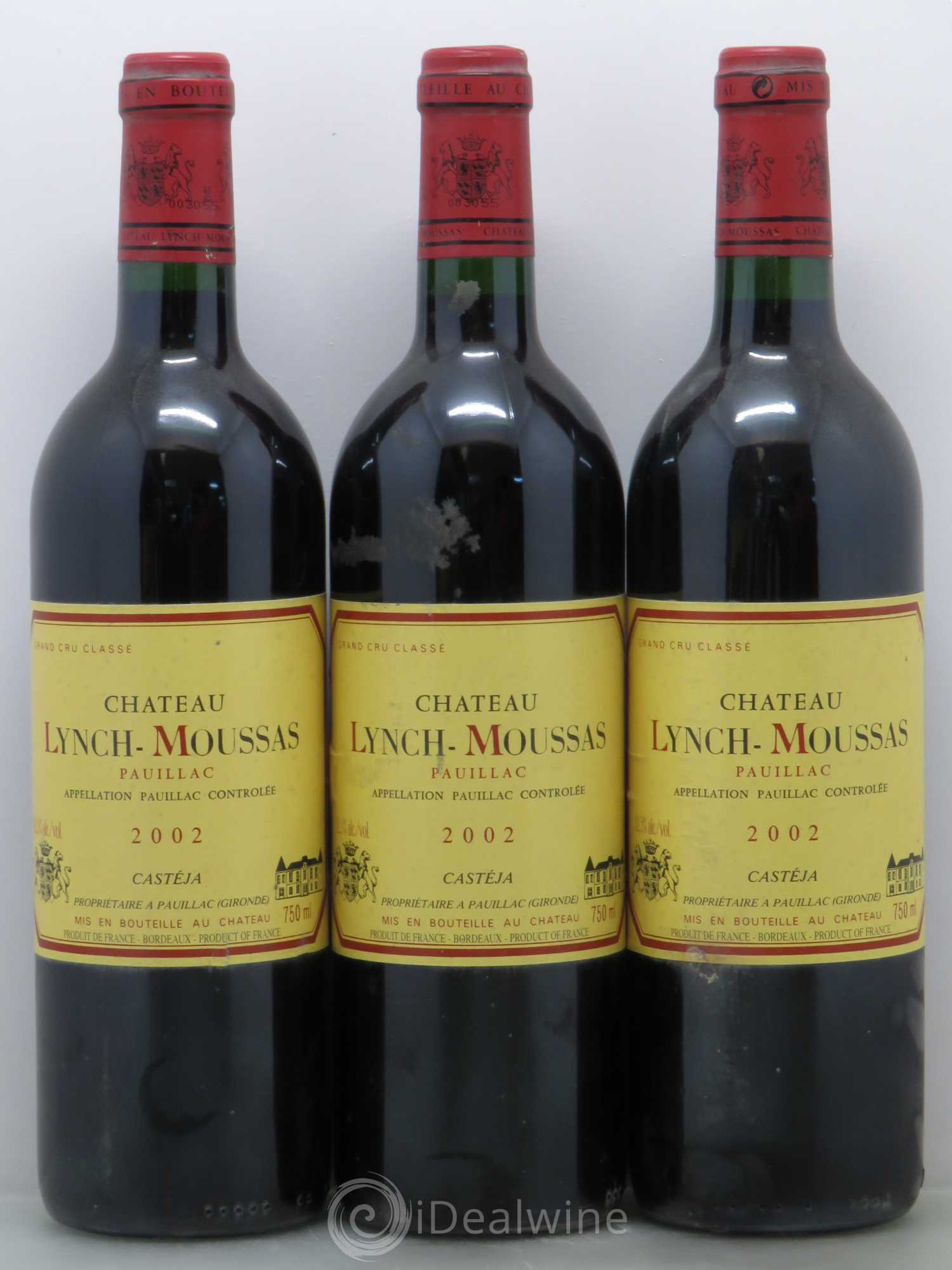 Château Lynch Moussas 5ème Grand Cru Classé 2002 - Lot de 3 bouteilles - 0