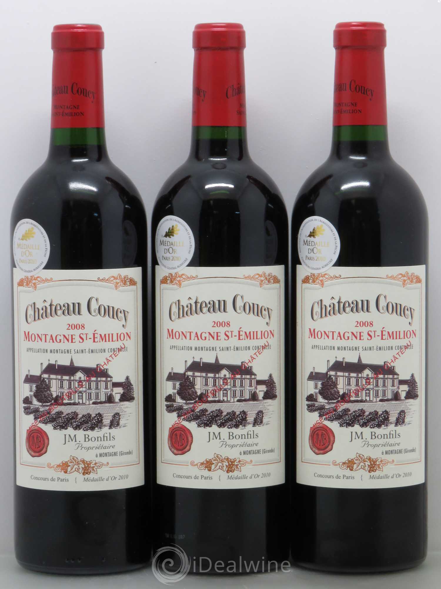 Bordeaux Château Coucy montagne st emilion 2008 - Posten von 3 Flaschen - 0