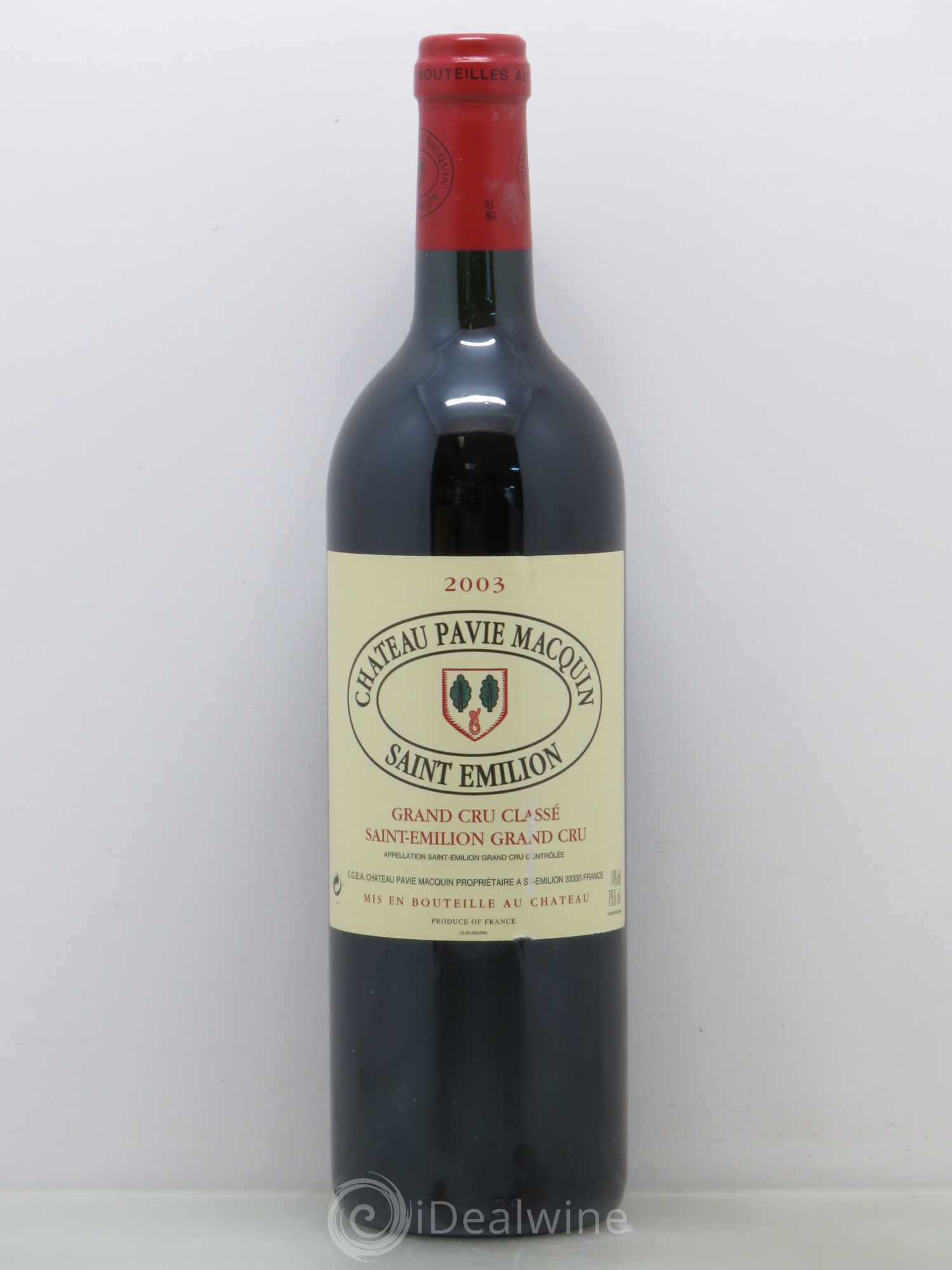 Château Pavie Macquin 1er Grand Cru Classé B 2003 - Lot de 1 bouteille - 0