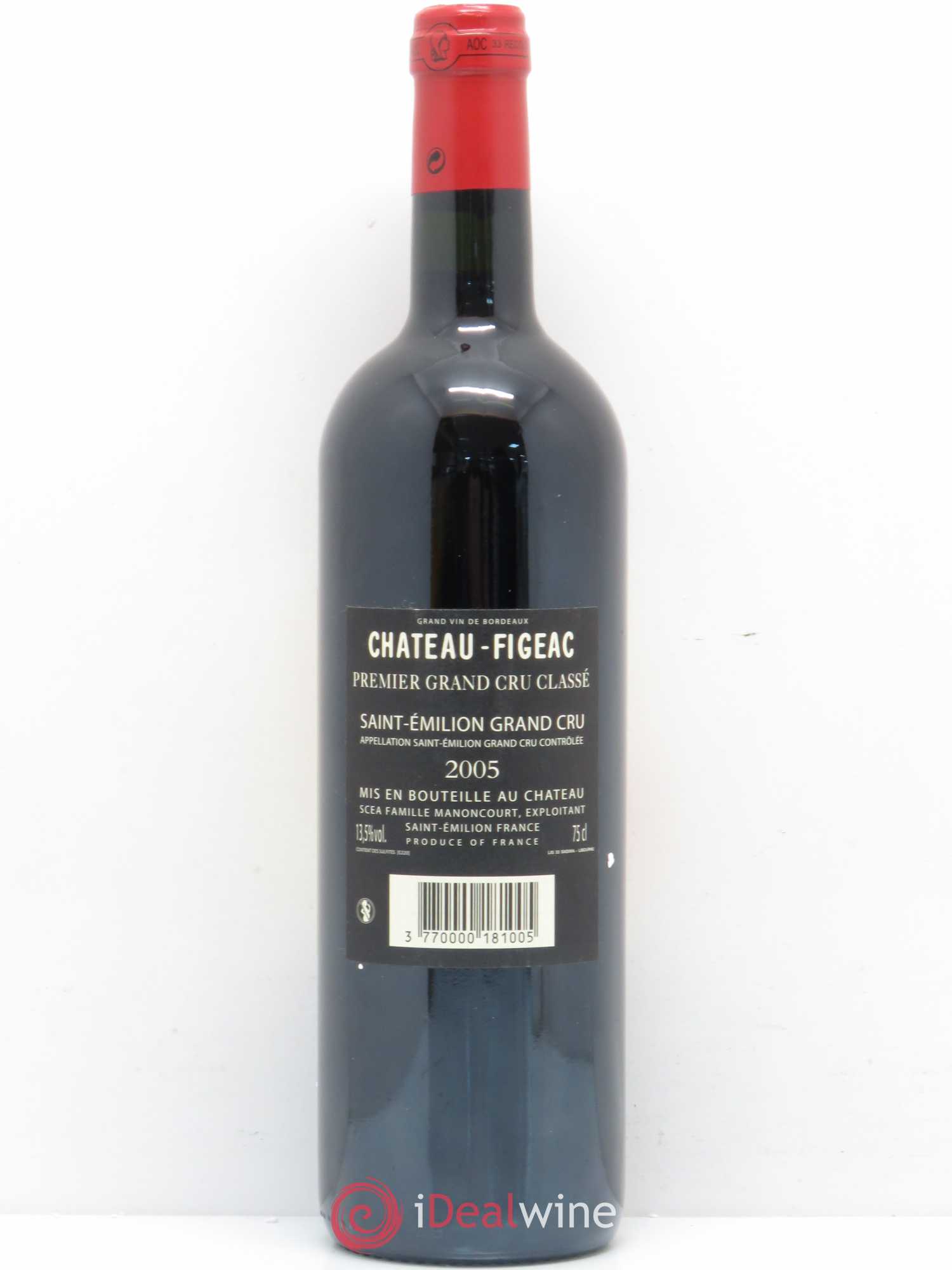 Château Figeac 1er Grand Cru Classé A 2005 - Lot de 1 bouteille - 1