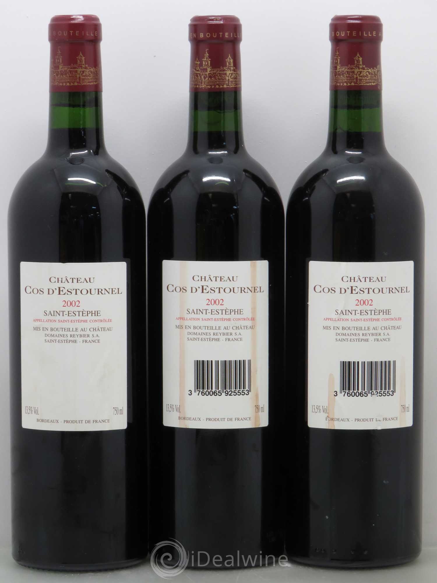 Cos d'Estournel 2ème Grand Cru Classé 2002 - Lot de 3 bouteilles - 1