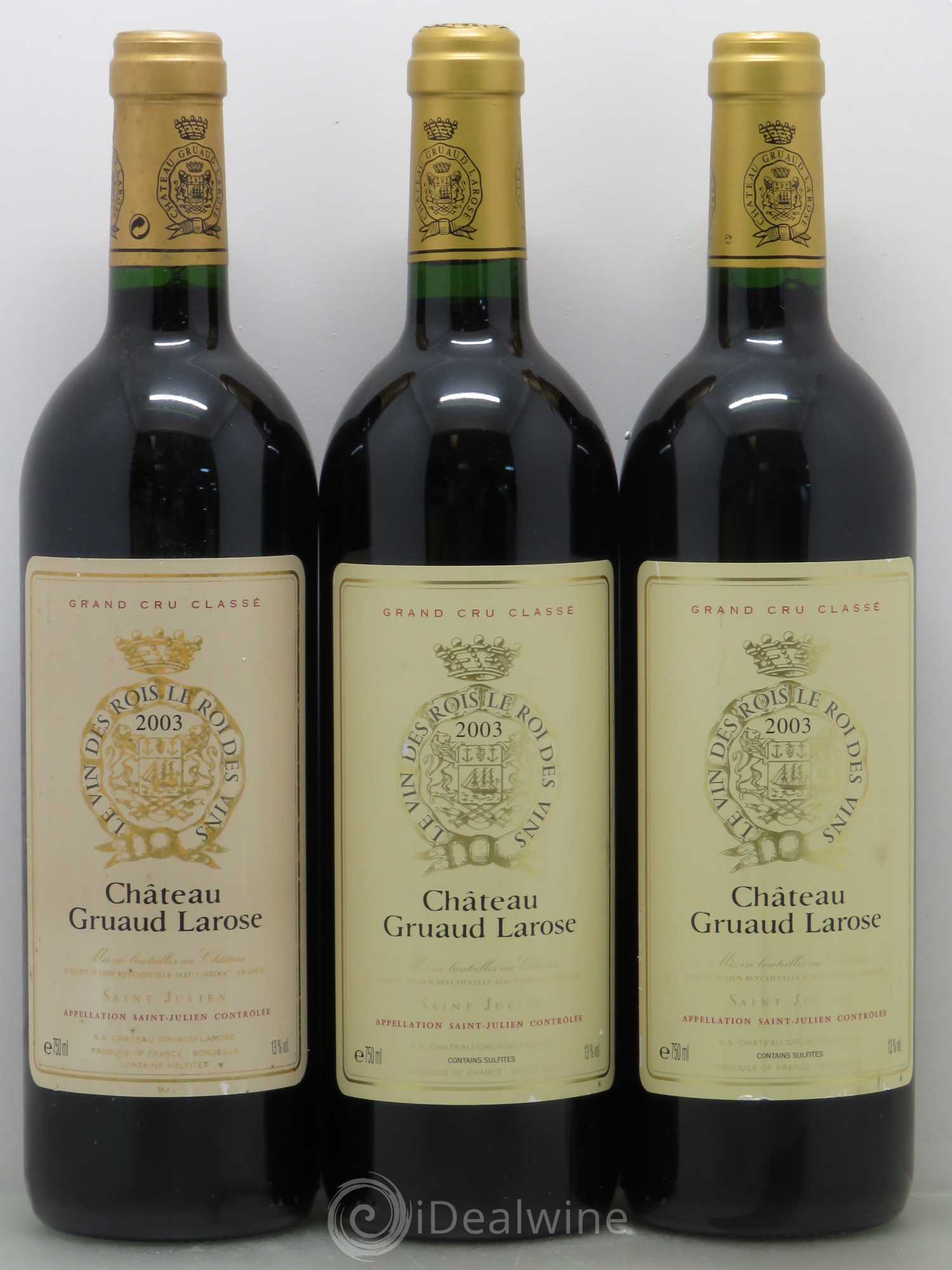 Château Gruaud Larose 2ème Grand Cru Classé 2003 - Lot de 3 bouteilles - 0