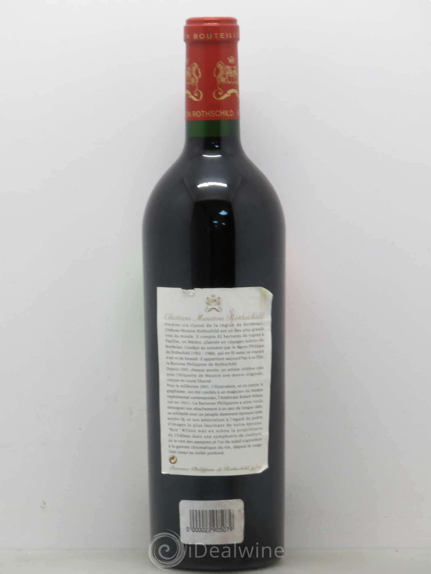 Château Mouton Rothschild 1er Grand Cru Classé 2001 - Lot de 1 bouteille - 1