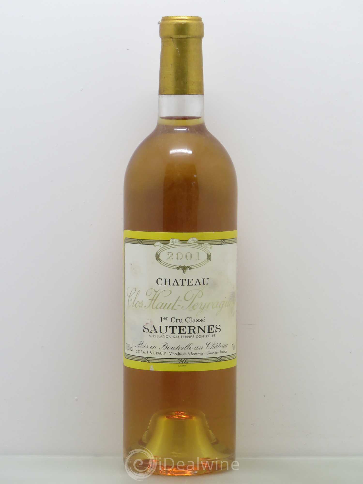 Clos Haut-Peyraguey 1er Grand Cru Classé 2001 - Lotto di 1 bottiglia - 0