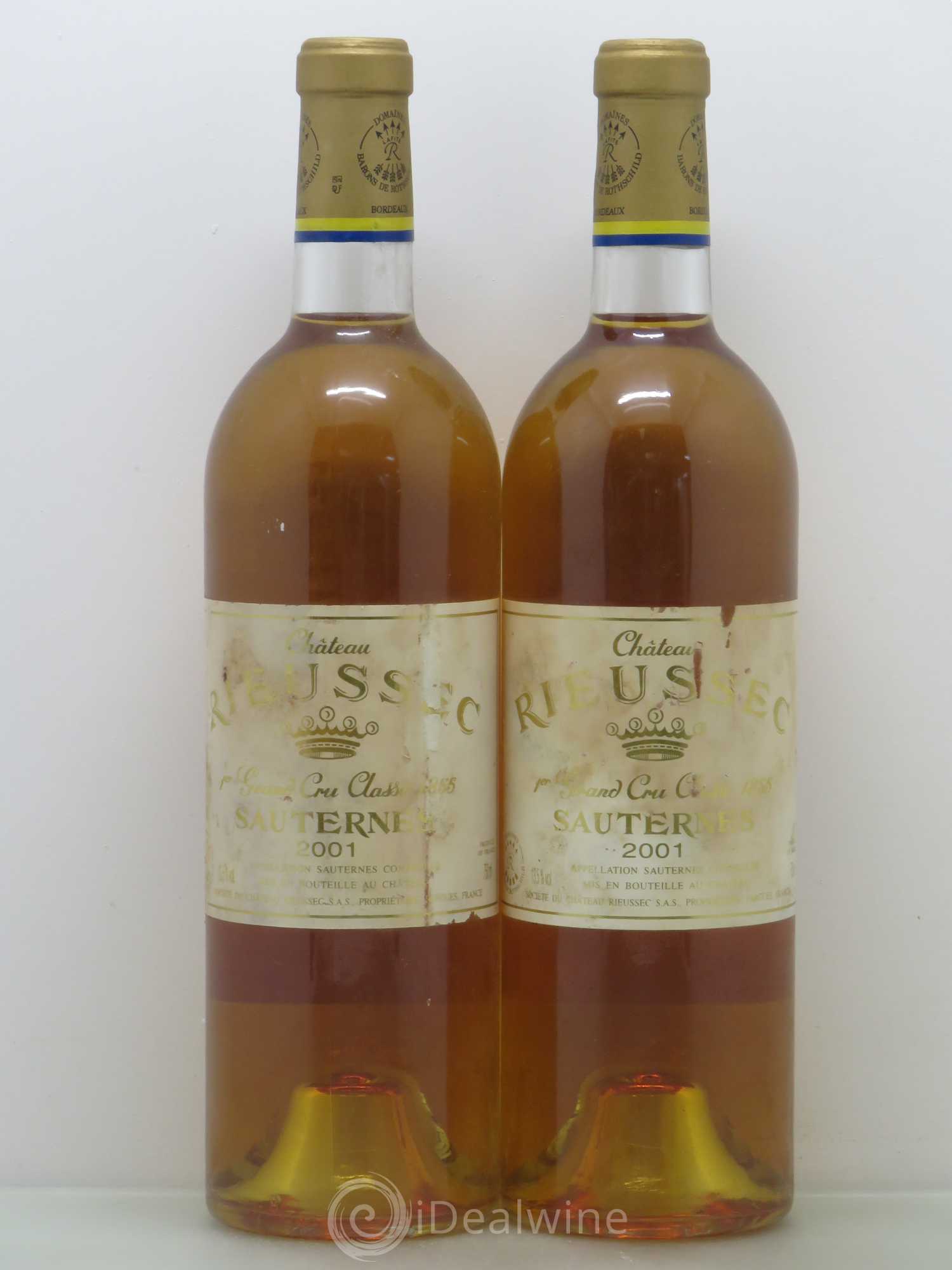 Château Rieussec 1er Grand Cru Classé 2001 - Lotto di 2 bottiglie - 0