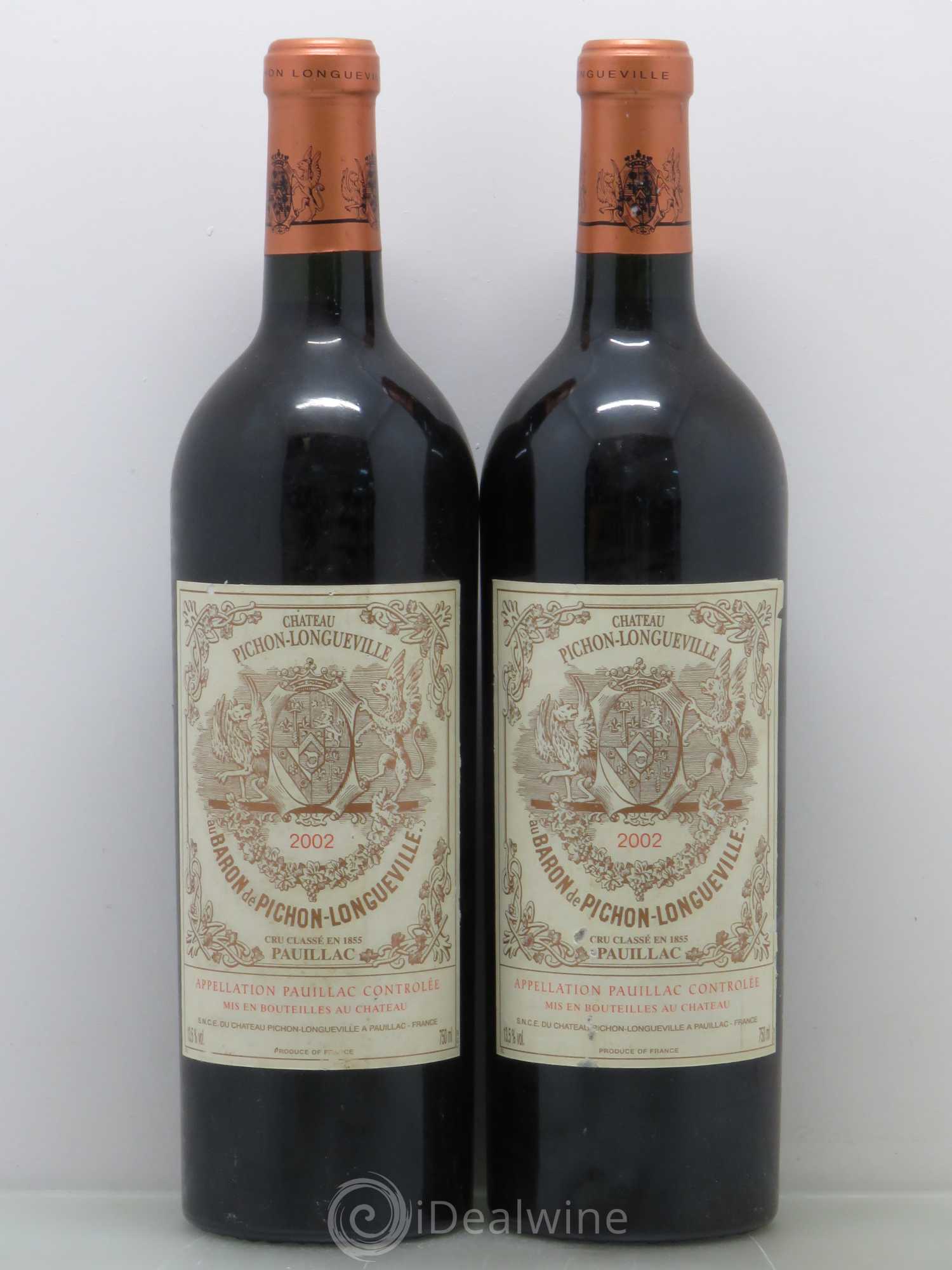 Pichon Longueville Baron 2ème Grand Cru Classé 2002 - Lot de 2 bouteilles - 0